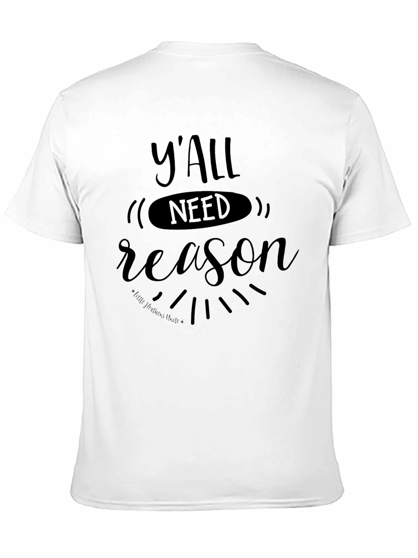 Black Y'all Need Reason Black Graphic Tee view 11