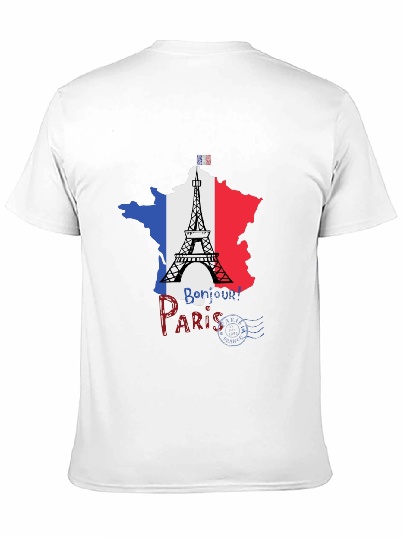 Paris France Eiffel Tower Black T-Shirt - 11