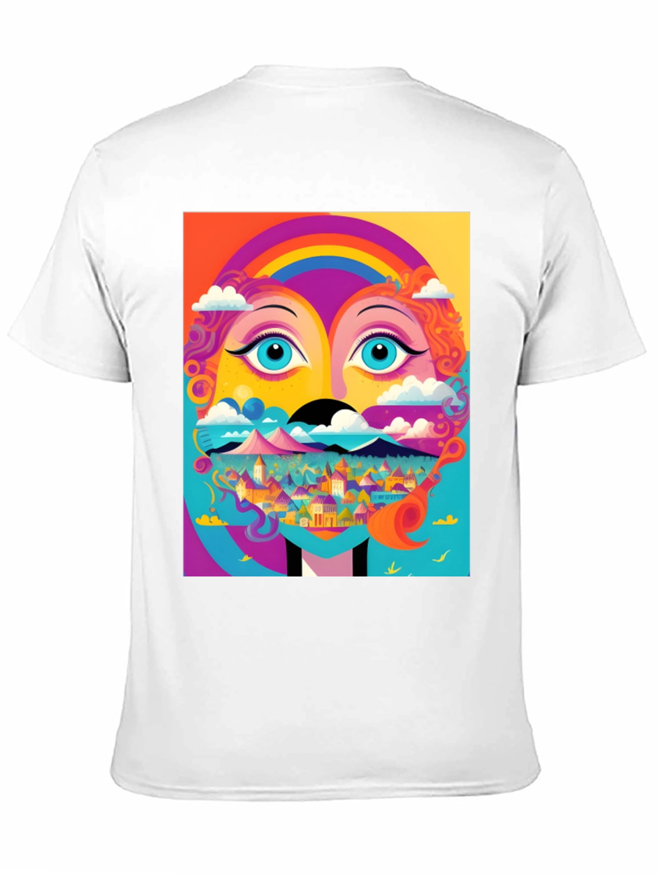 Black Vibrant Psychedelic Face Graphic T-Shirt view 11