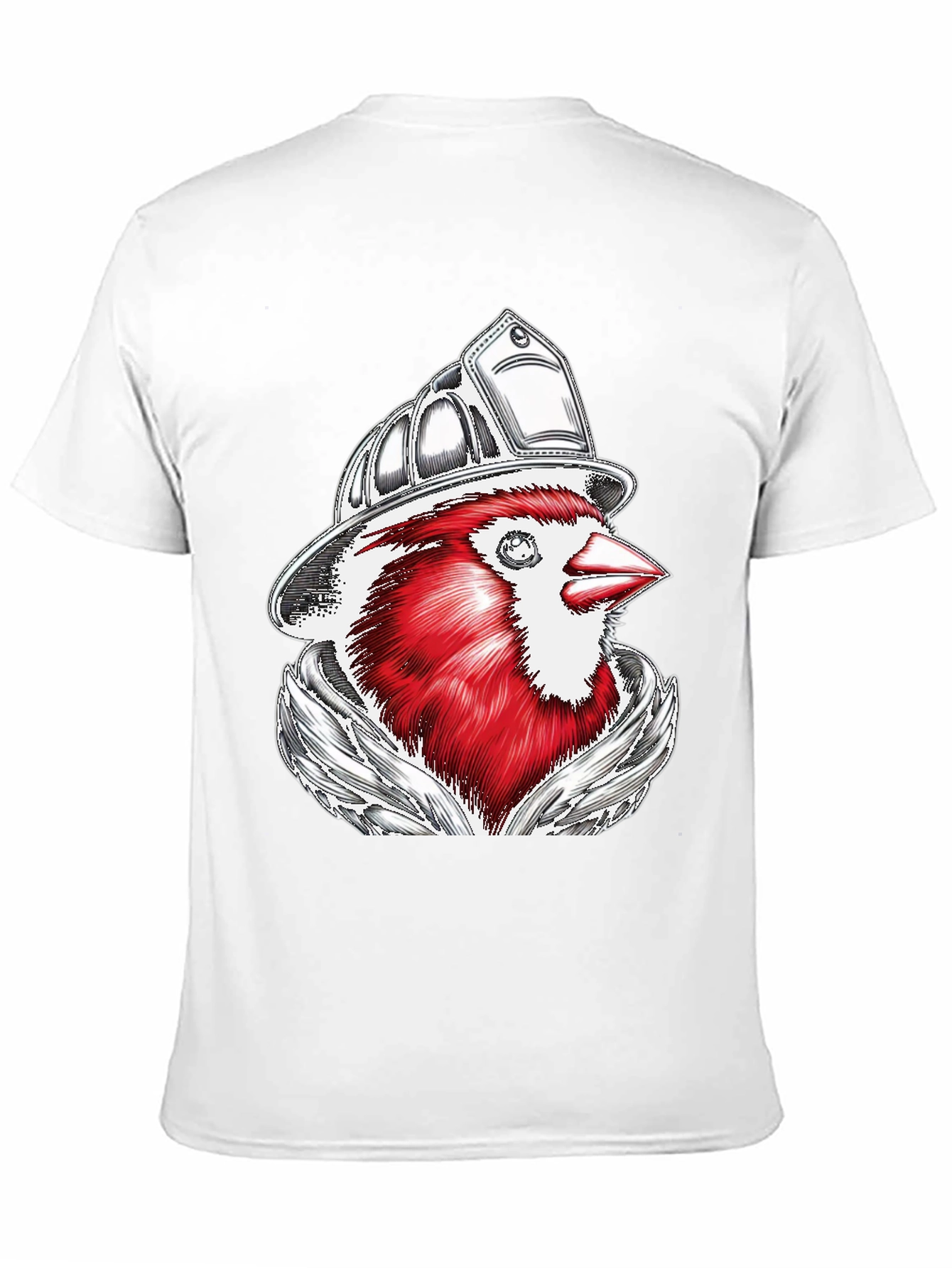 Black Cardinal Firefighter Graphic T-Shirt view 11
