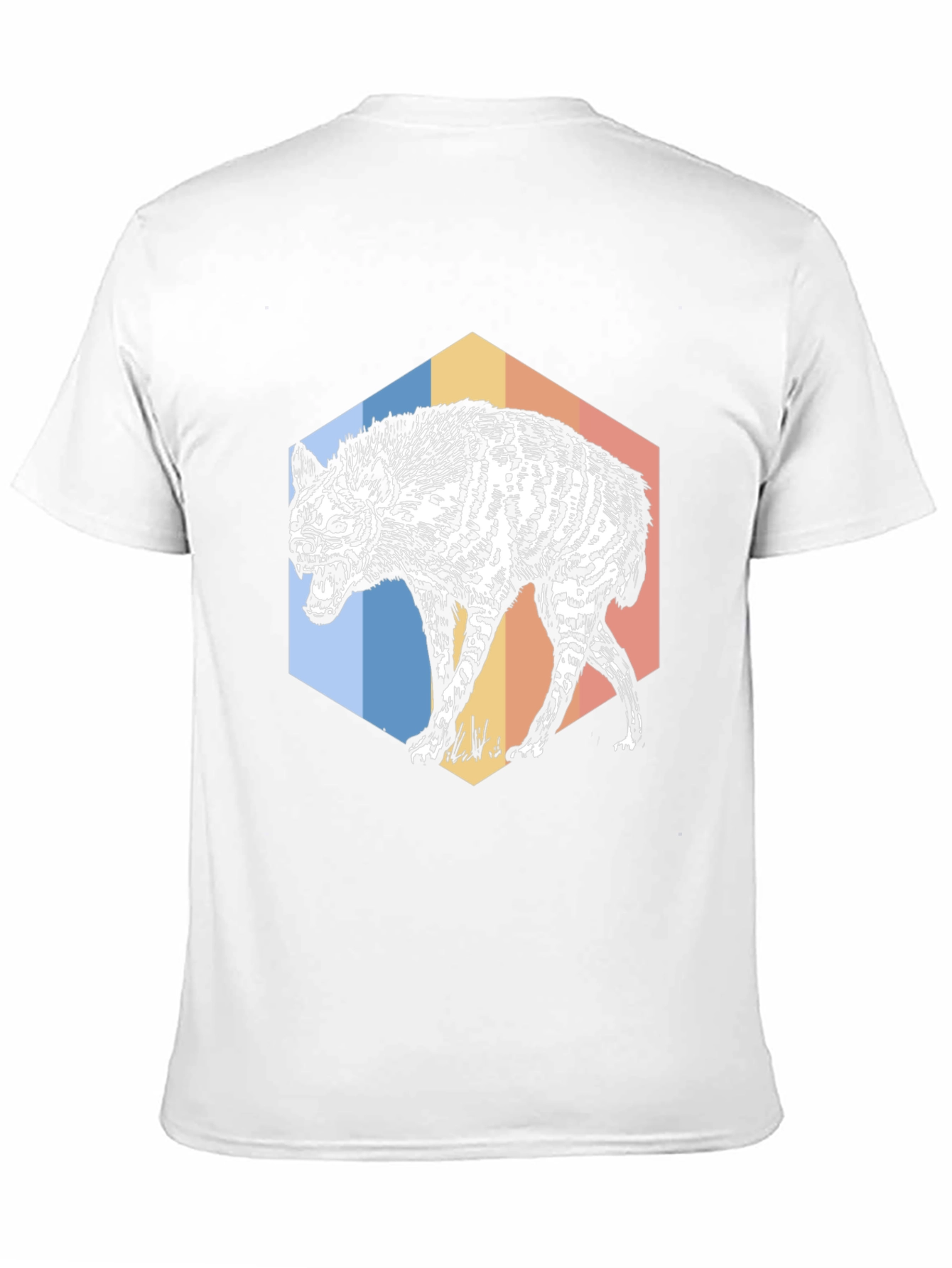 Black Hyena Hex T-Shirt - Retro Animal Graphic Tee view 11