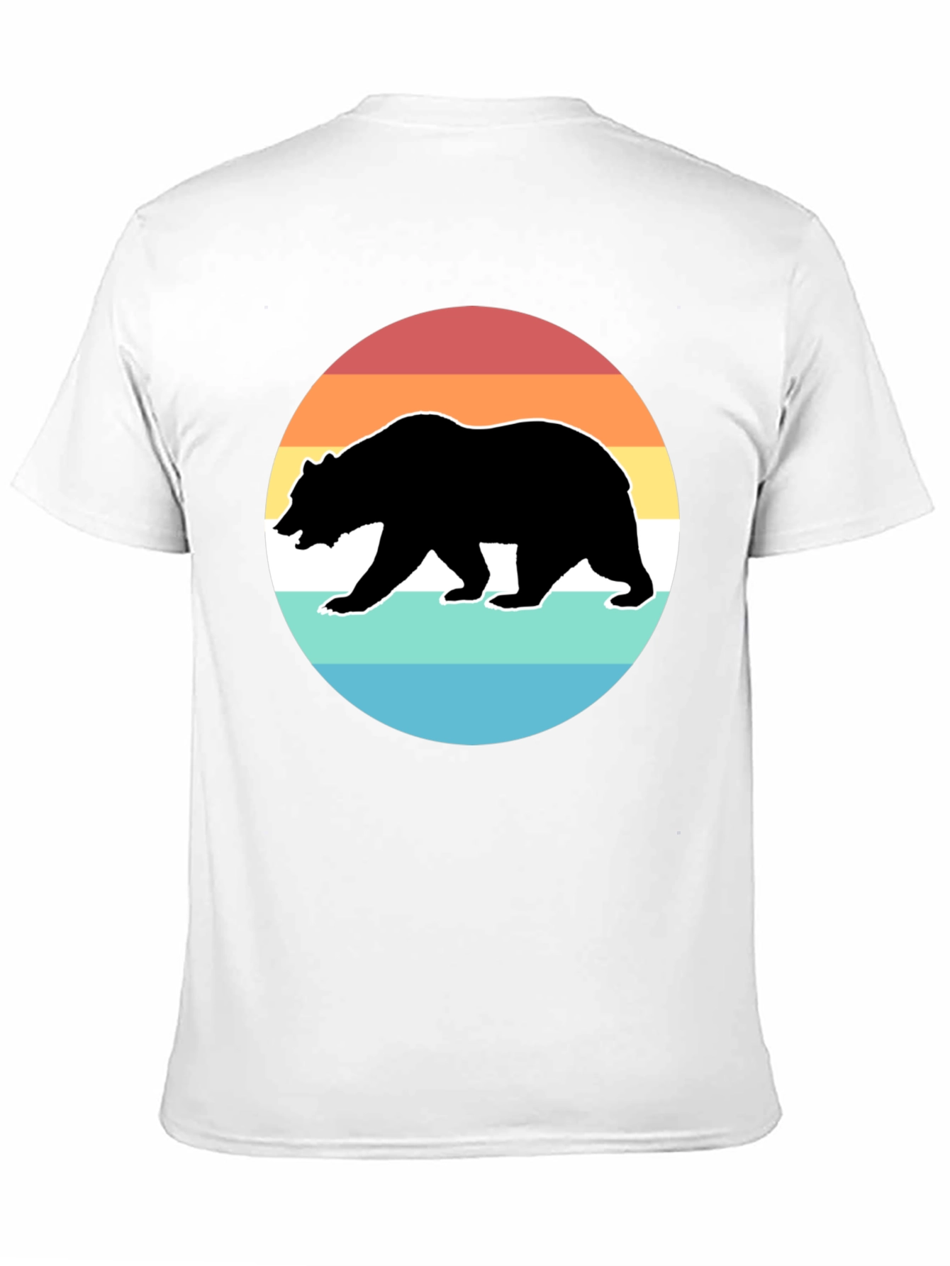 Black Retro Bear Sunset Graphic T-Shirt - Black view 11