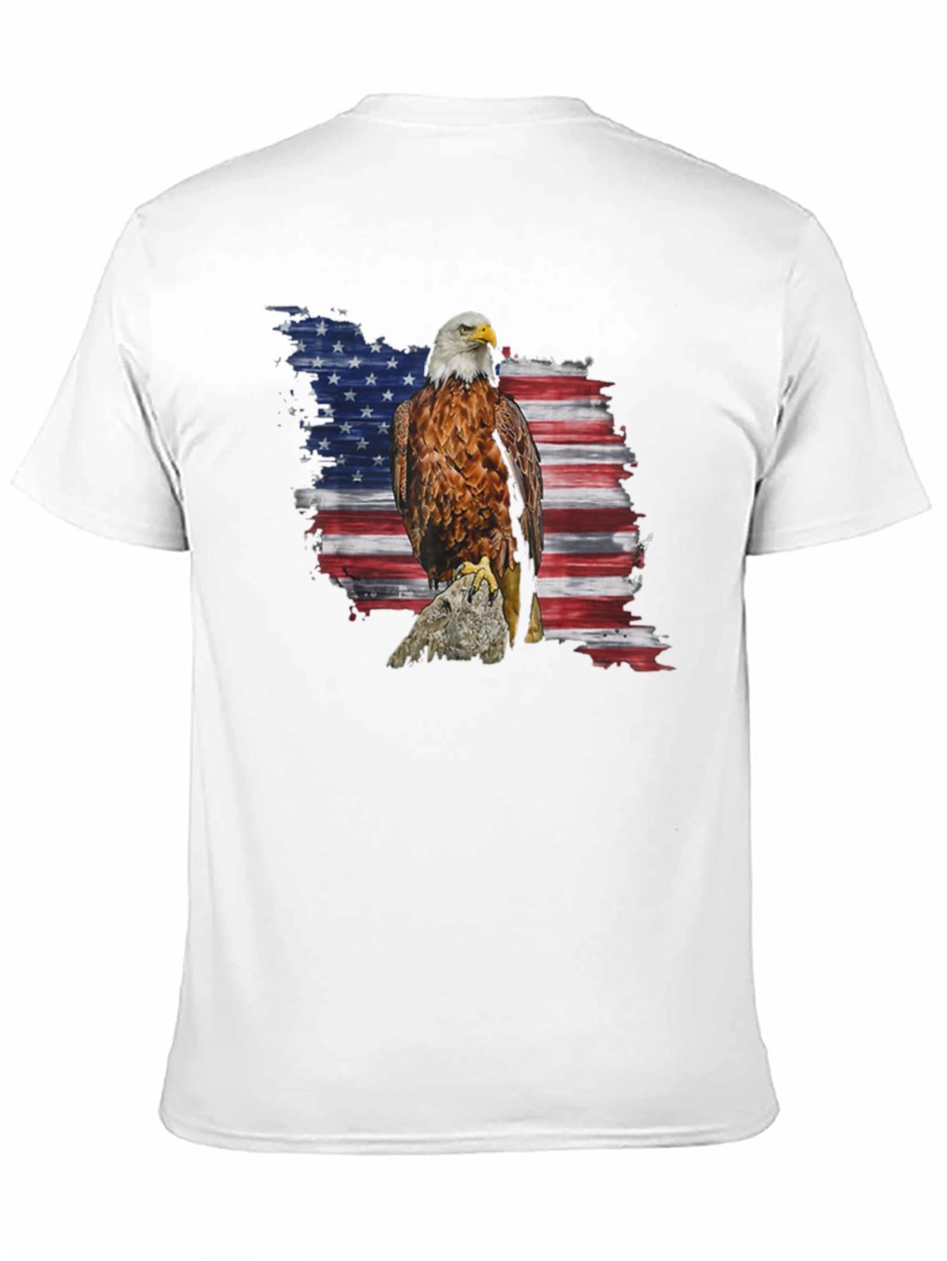 Black American Eagle Flag Graphic Print T-Shirt view 11