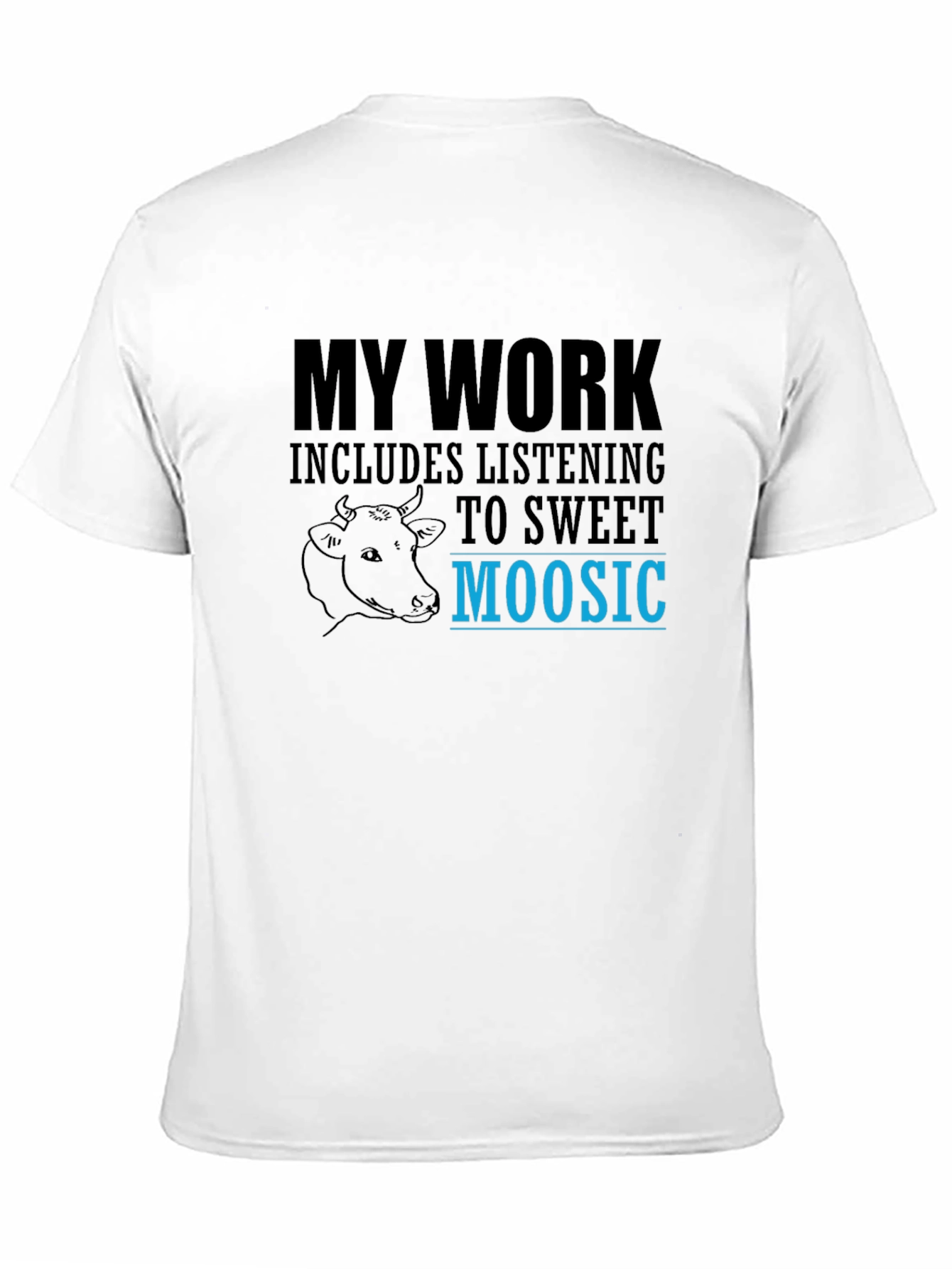 Black Sweet Moosic T-Shirt - Funny Cow Lover Tee view 11