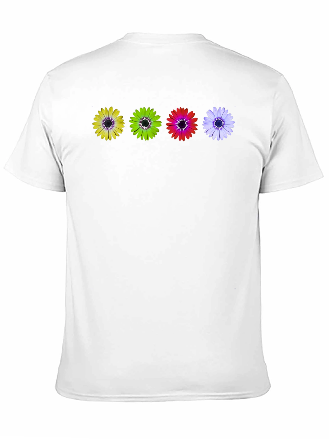 Black Colorful Daisy T-Shirt - Unique Floral Design view 11