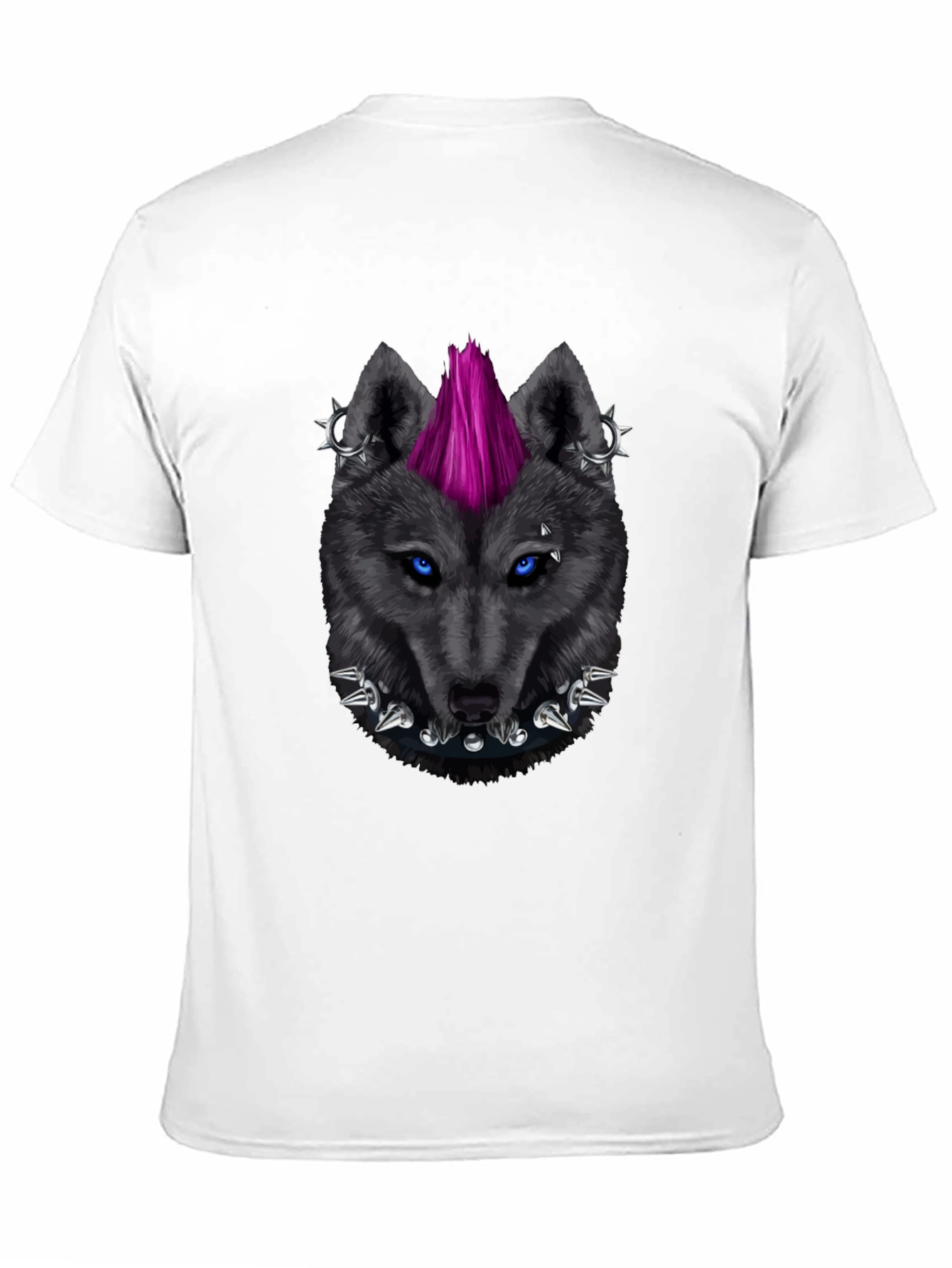 Black Punk Wolf Graphic Tee - Edgy Style view 11