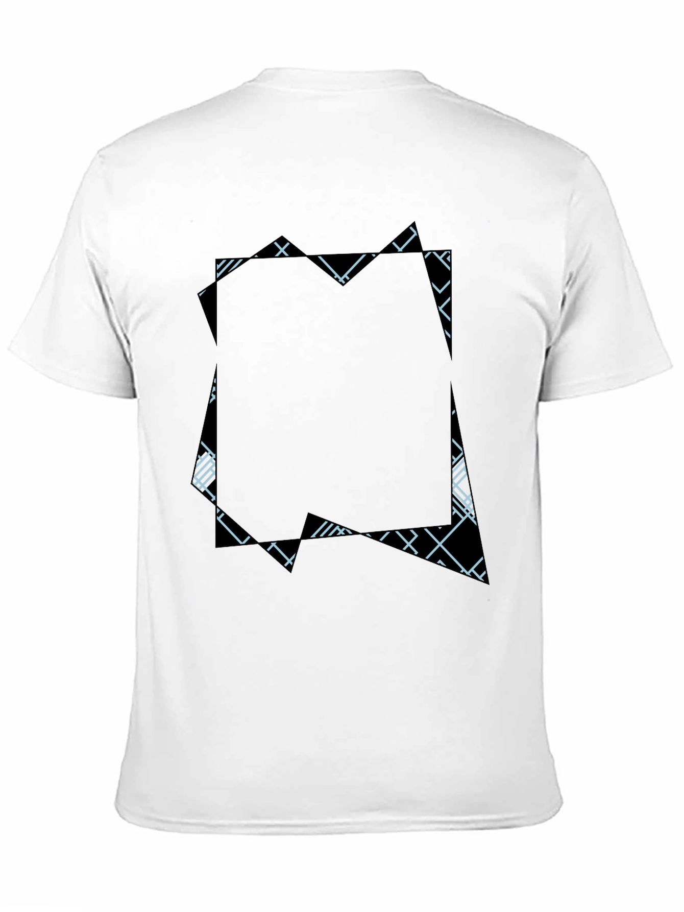 Black Modern Geometric Print Black T-Shirt view 11