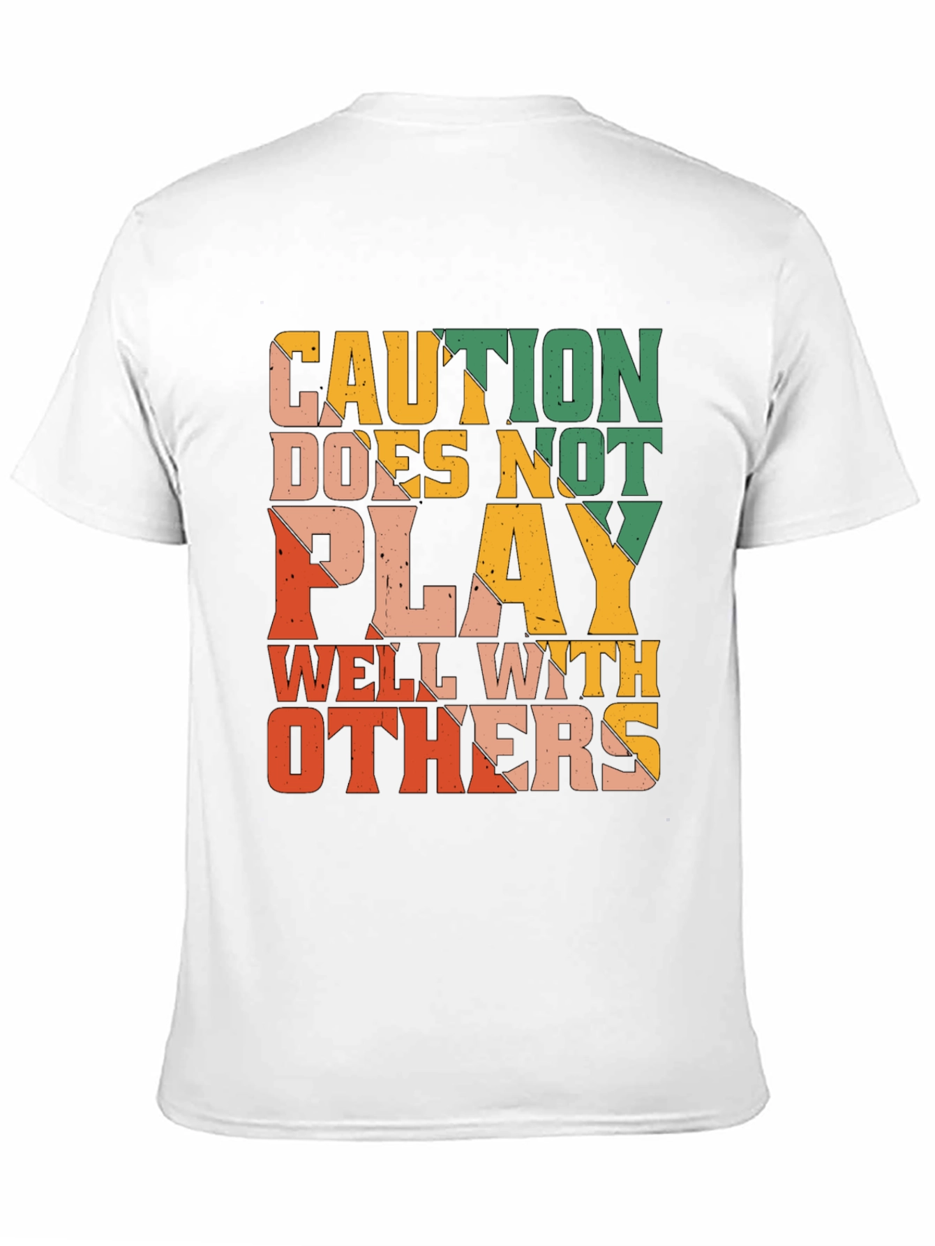 Black Caution Doesn't Play Well With Others Graphic Tee view 11