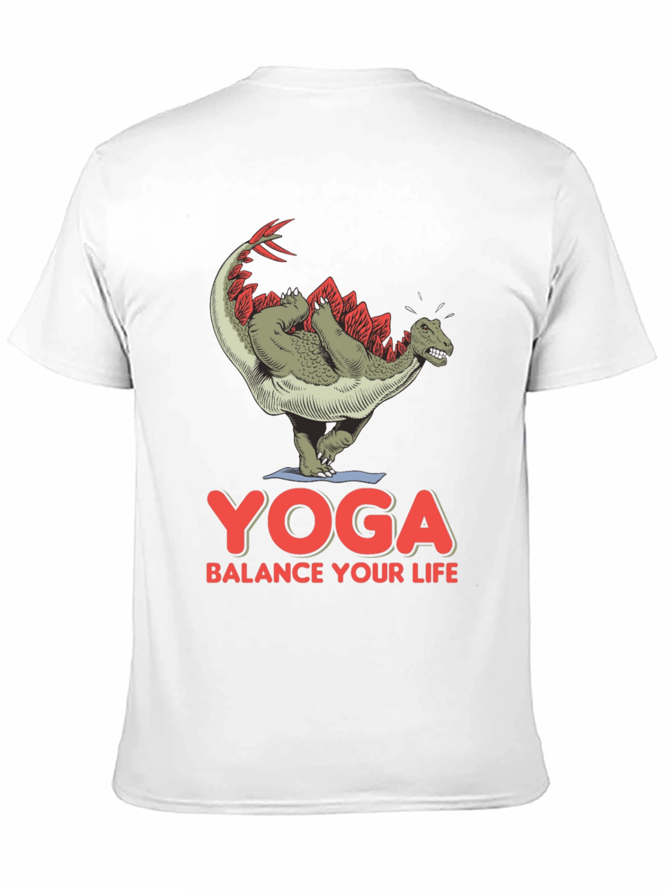 Black Yoga Dinosaur T-Shirt: Balance Your Life Tee view 11