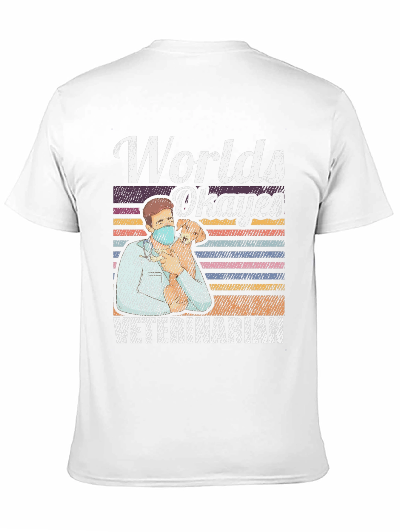 Black Worlds Okayest Veterinarian Tee - Funny Vet Gift view 11