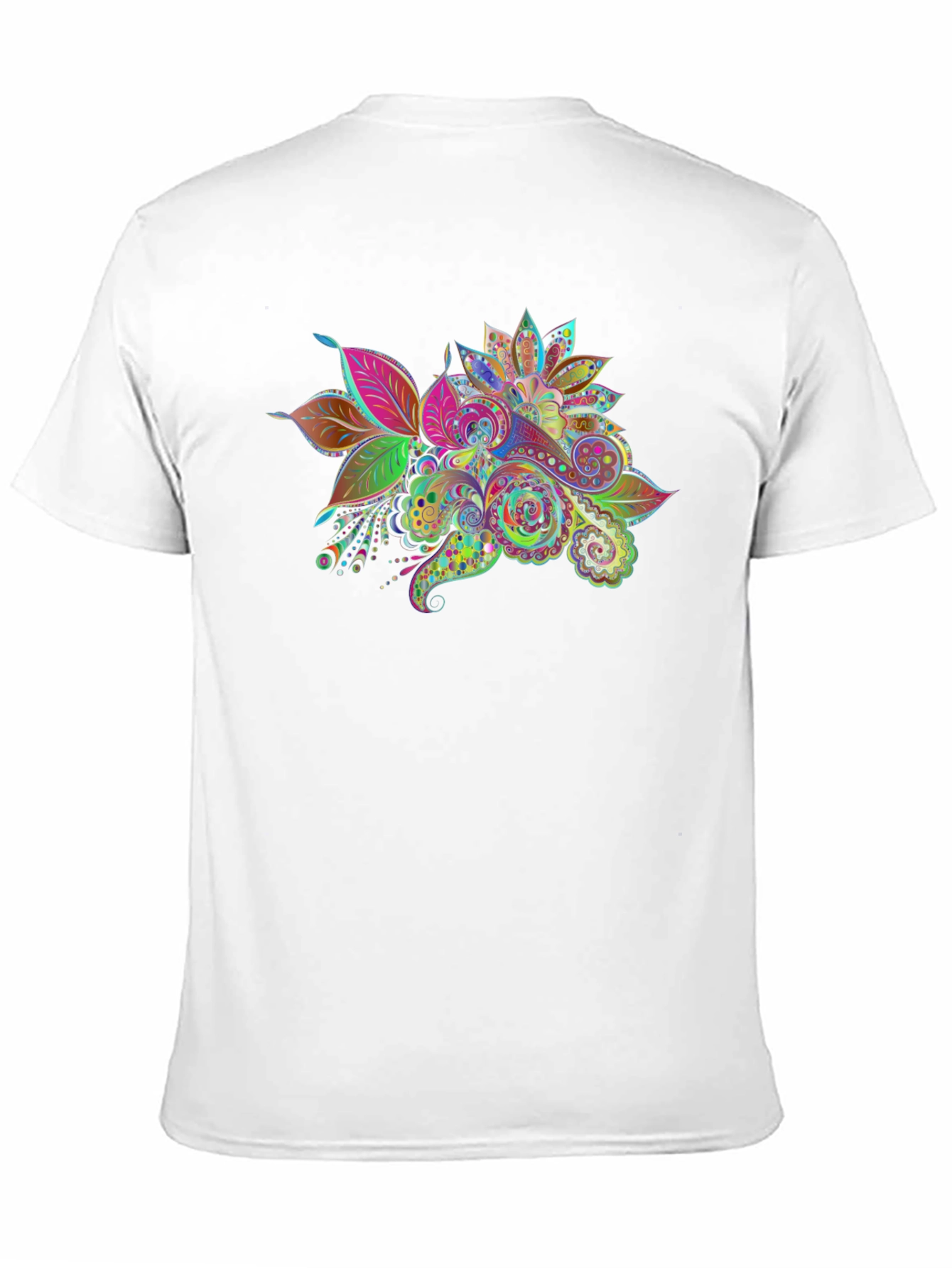 Black Floral Paisley Print Black T-Shirt view 11