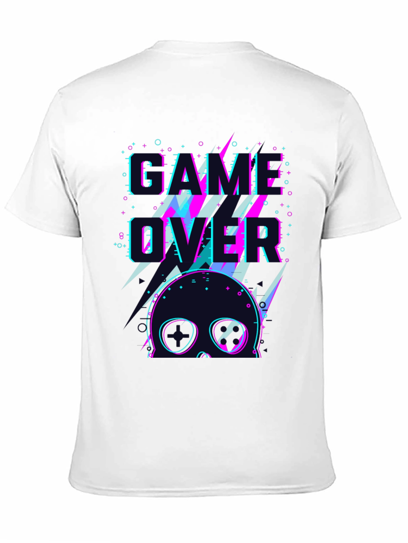 Black Game Over Skull Graphic Tee - Black Crew Neck view 11