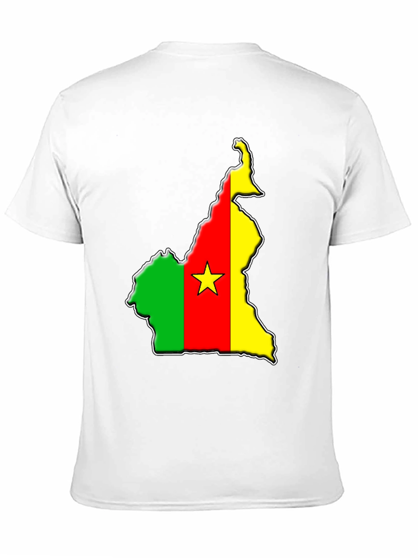 Black Cameroon Flag Map T-Shirt view 11