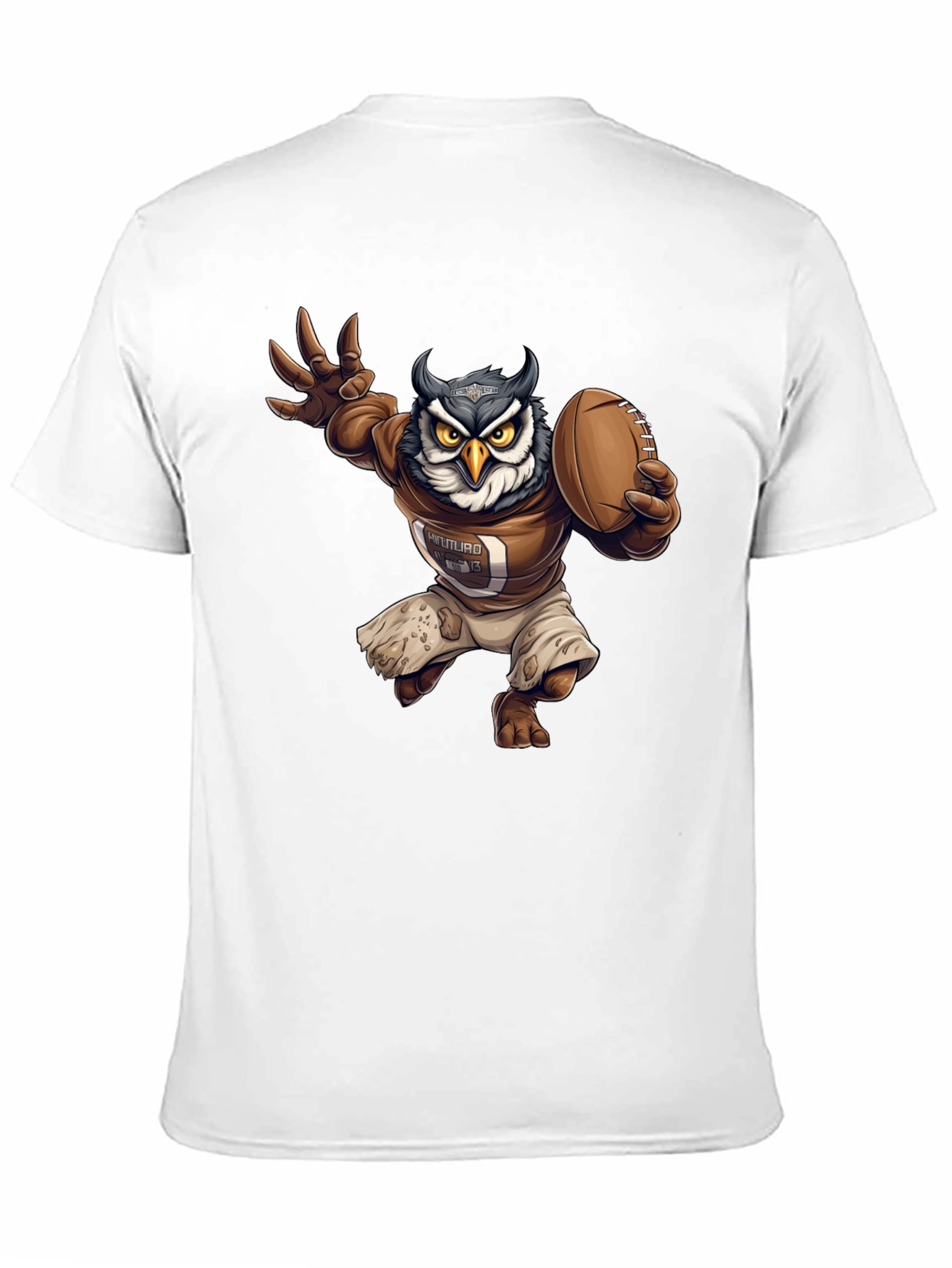 Black Football Owl Graphic T-Shirt view 11