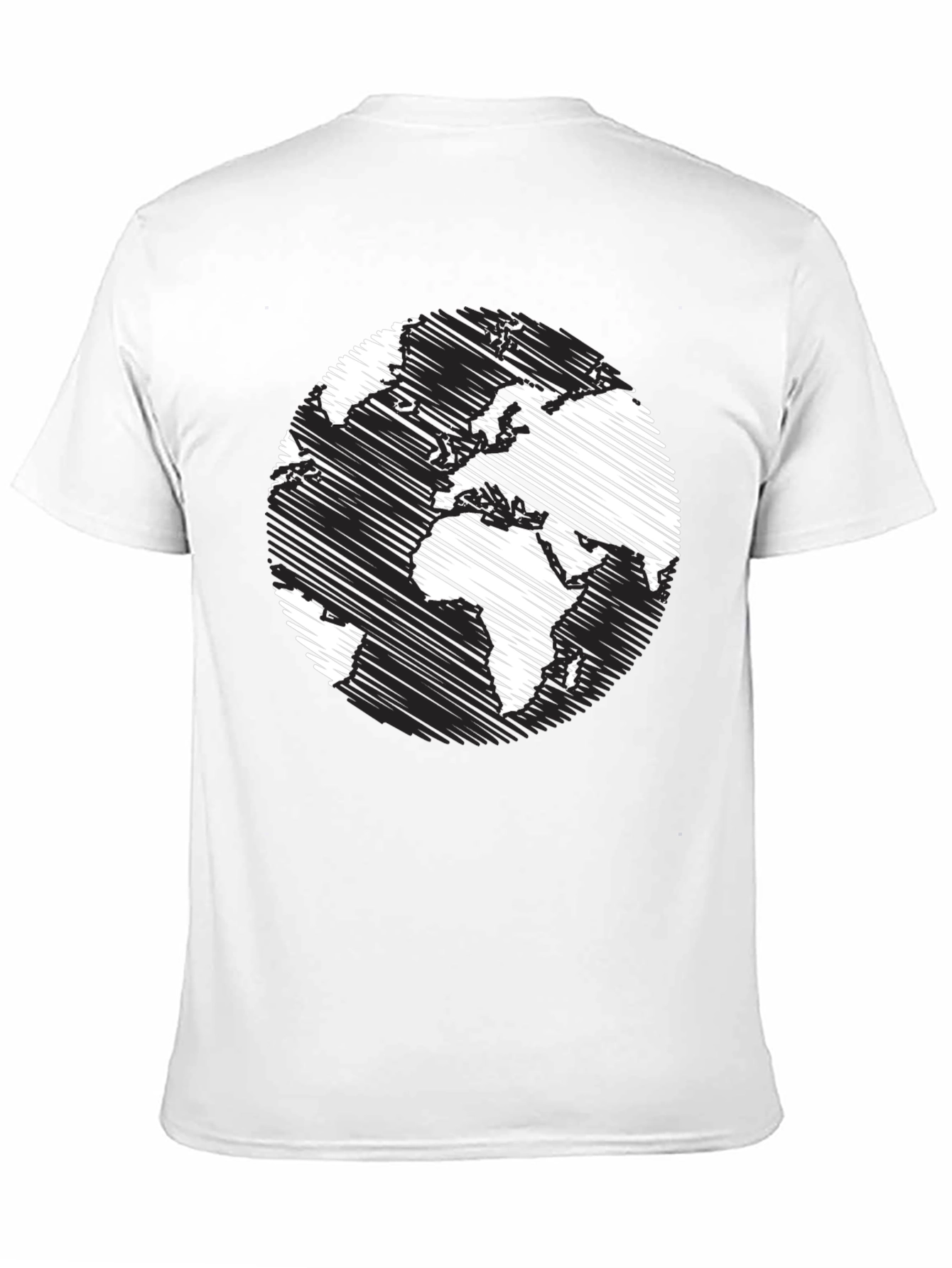Black World Map Graphic T-Shirt - Black Crew Neck Tee view 11