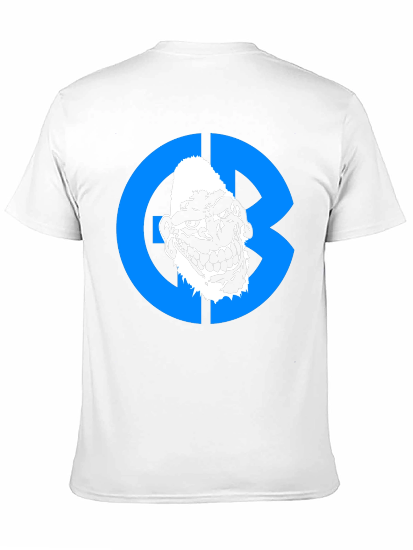 Black Graphic Tee: Grotesque Face in Blue Circle view 11