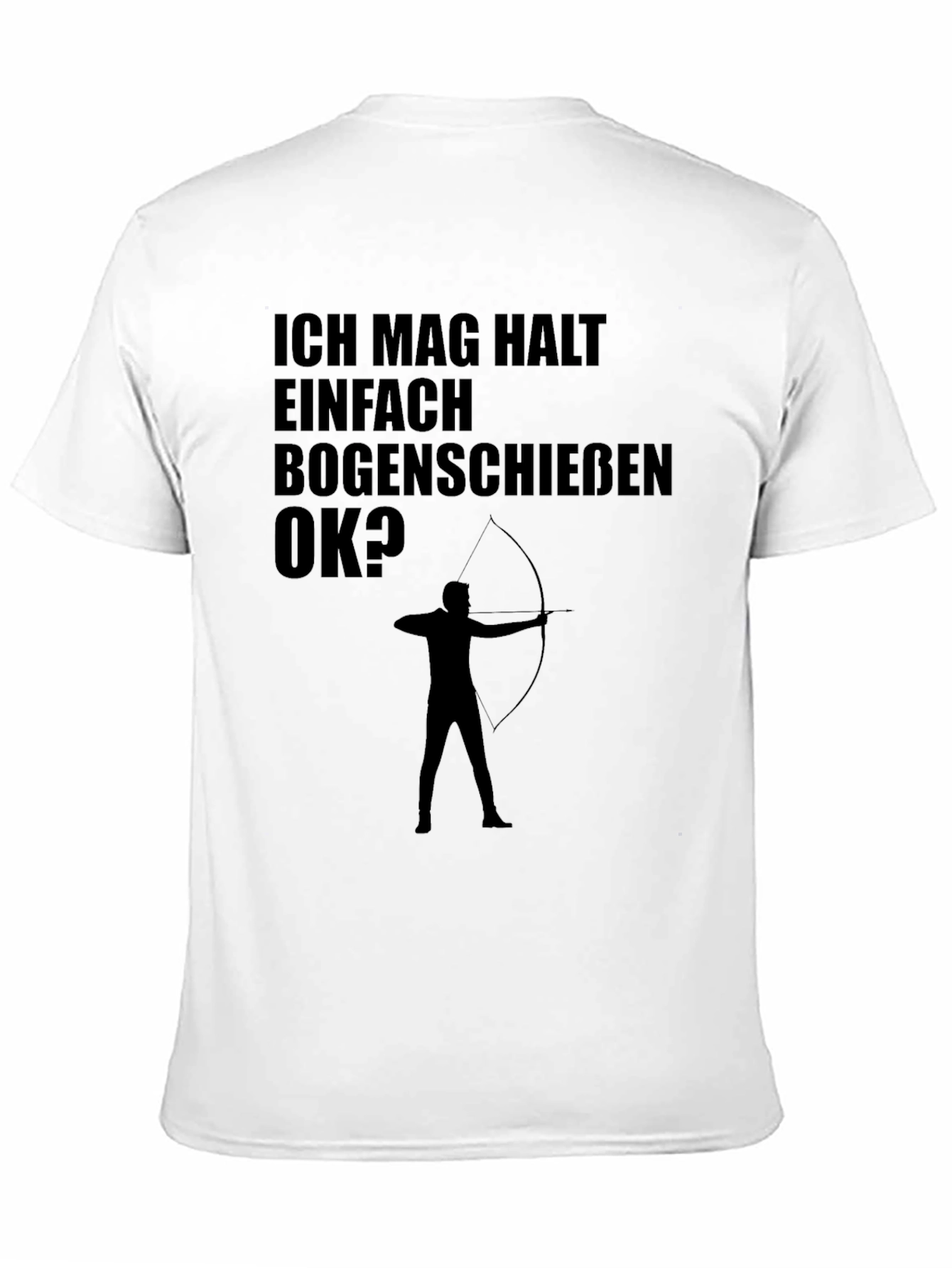 Black Archery T-Shirt: Ich Mag Bogenschiessen OK? - Black Tee view 11