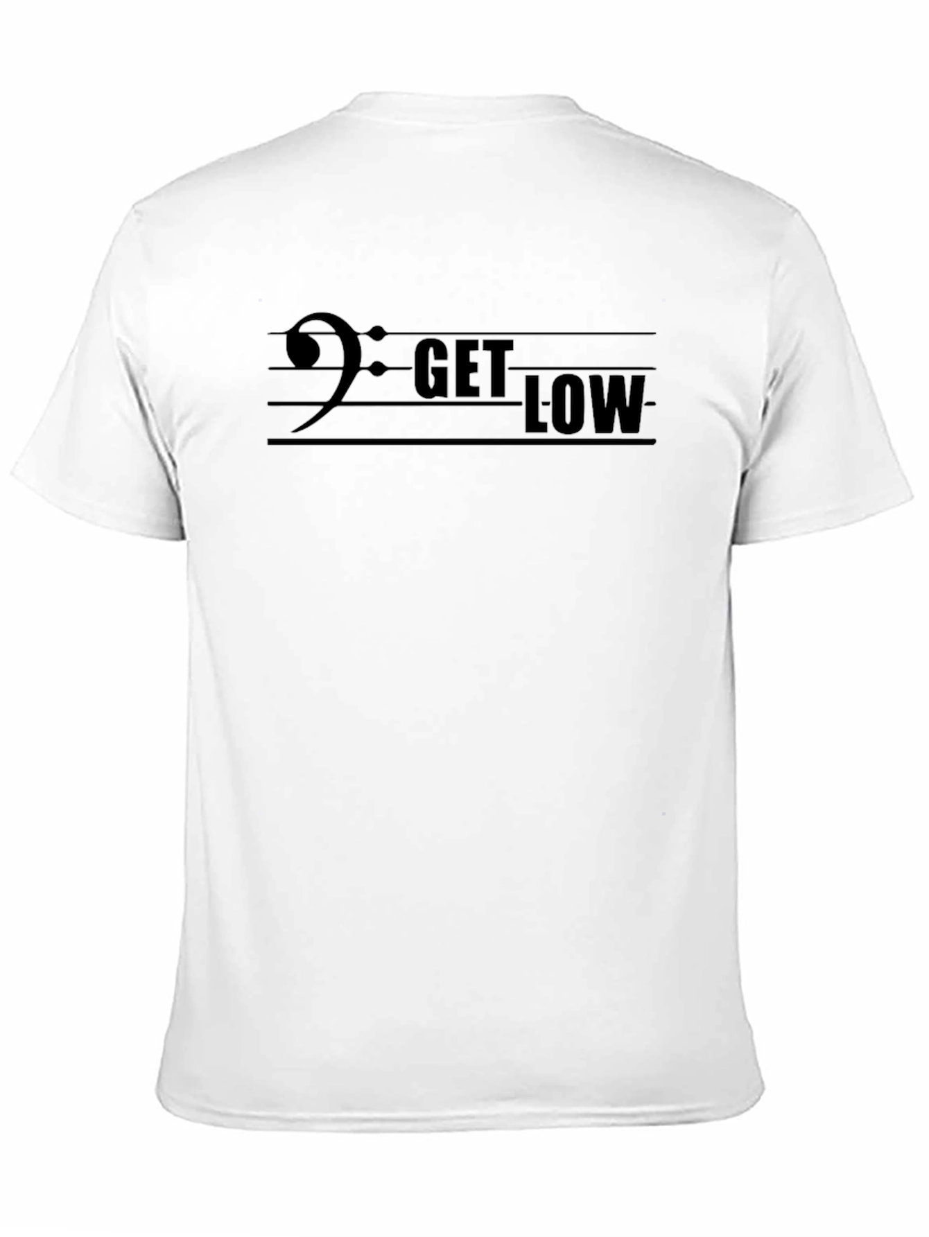 Black Get Low Bass Clef T-Shirt - Music Lover Tee view 11