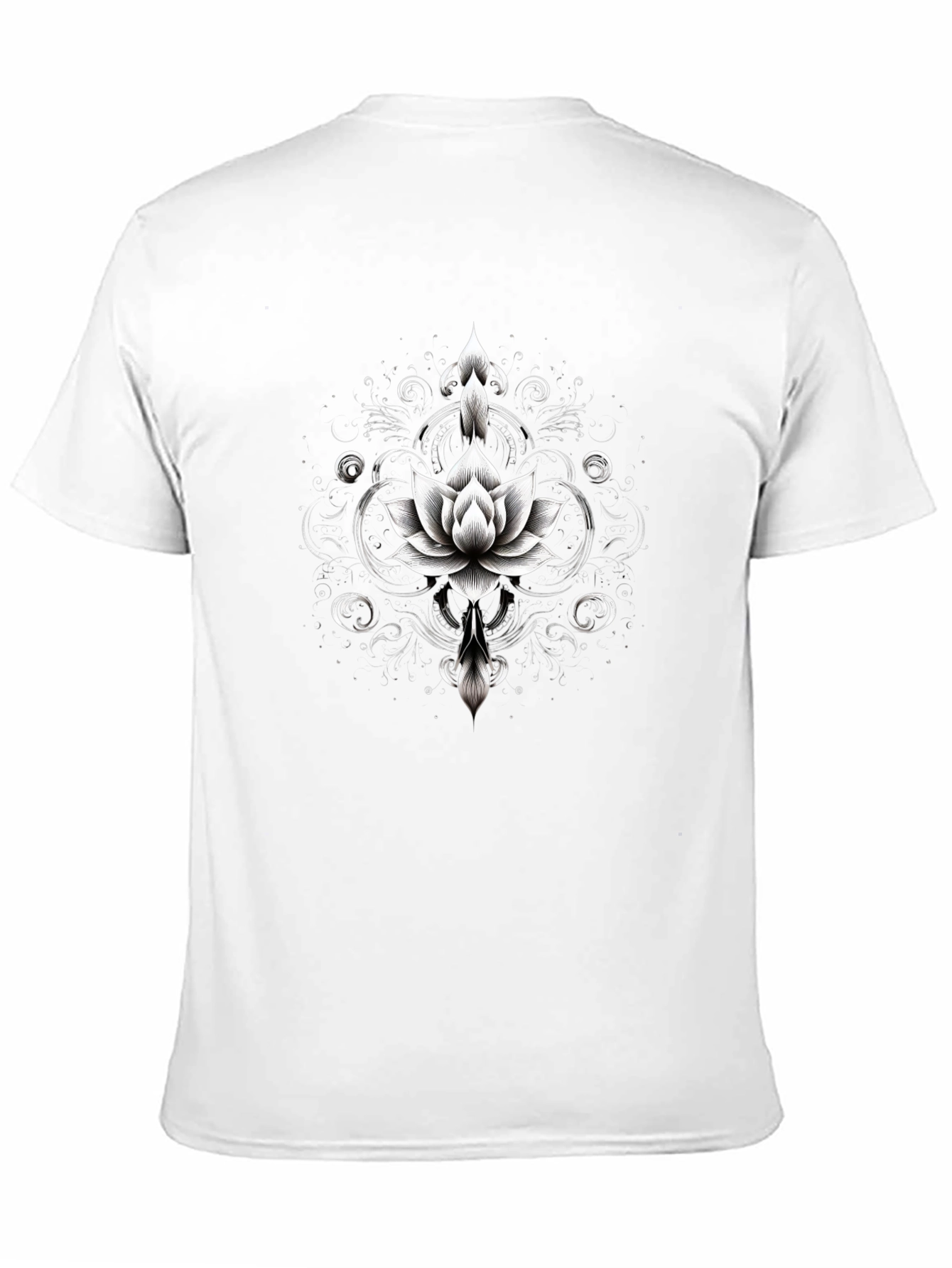 Black Lotus Flower Graphic Tee - Black Cotton Blend view 11