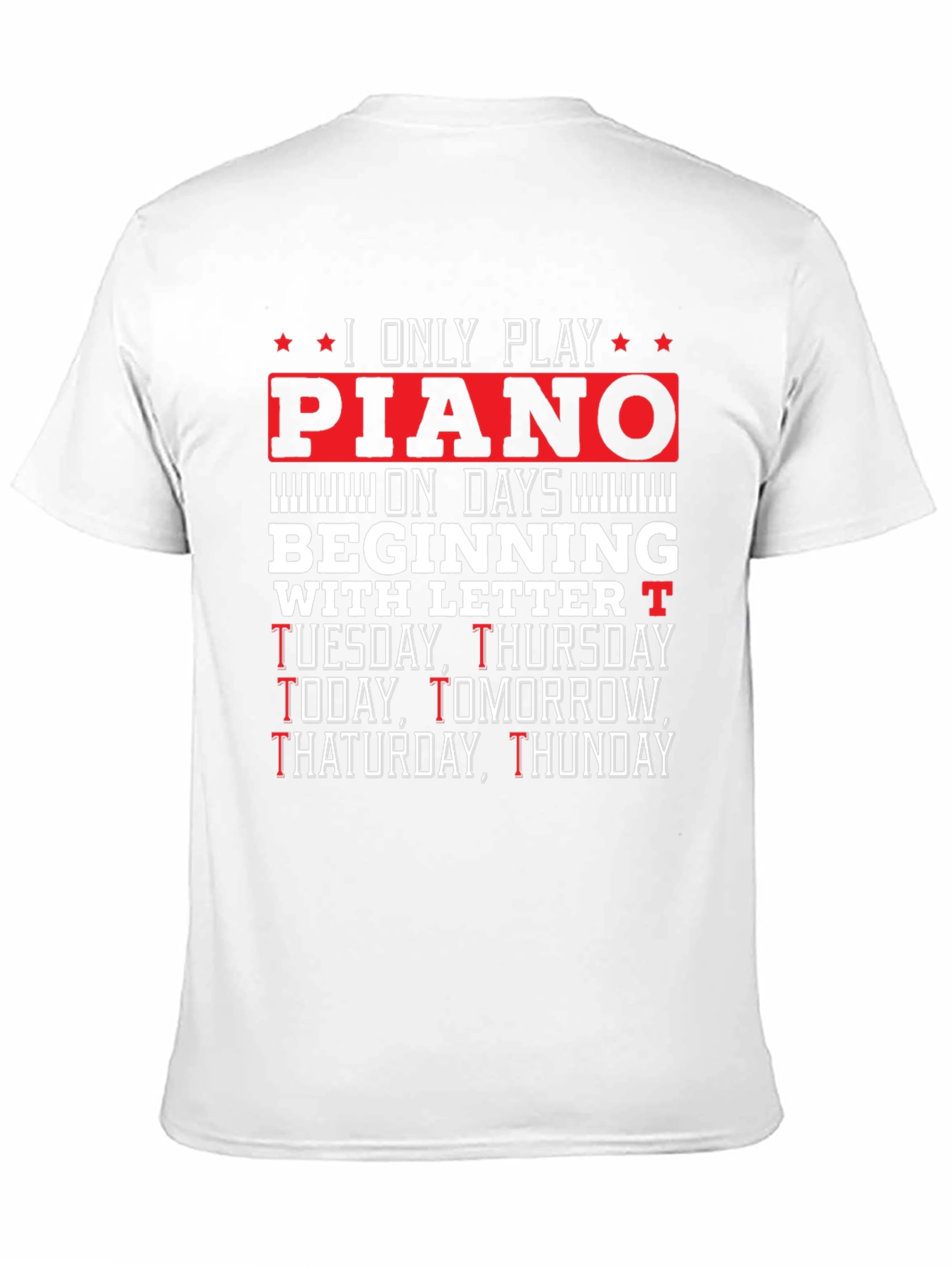 Black Piano Player T-Shirt - Funny Music Lover Tee view 11