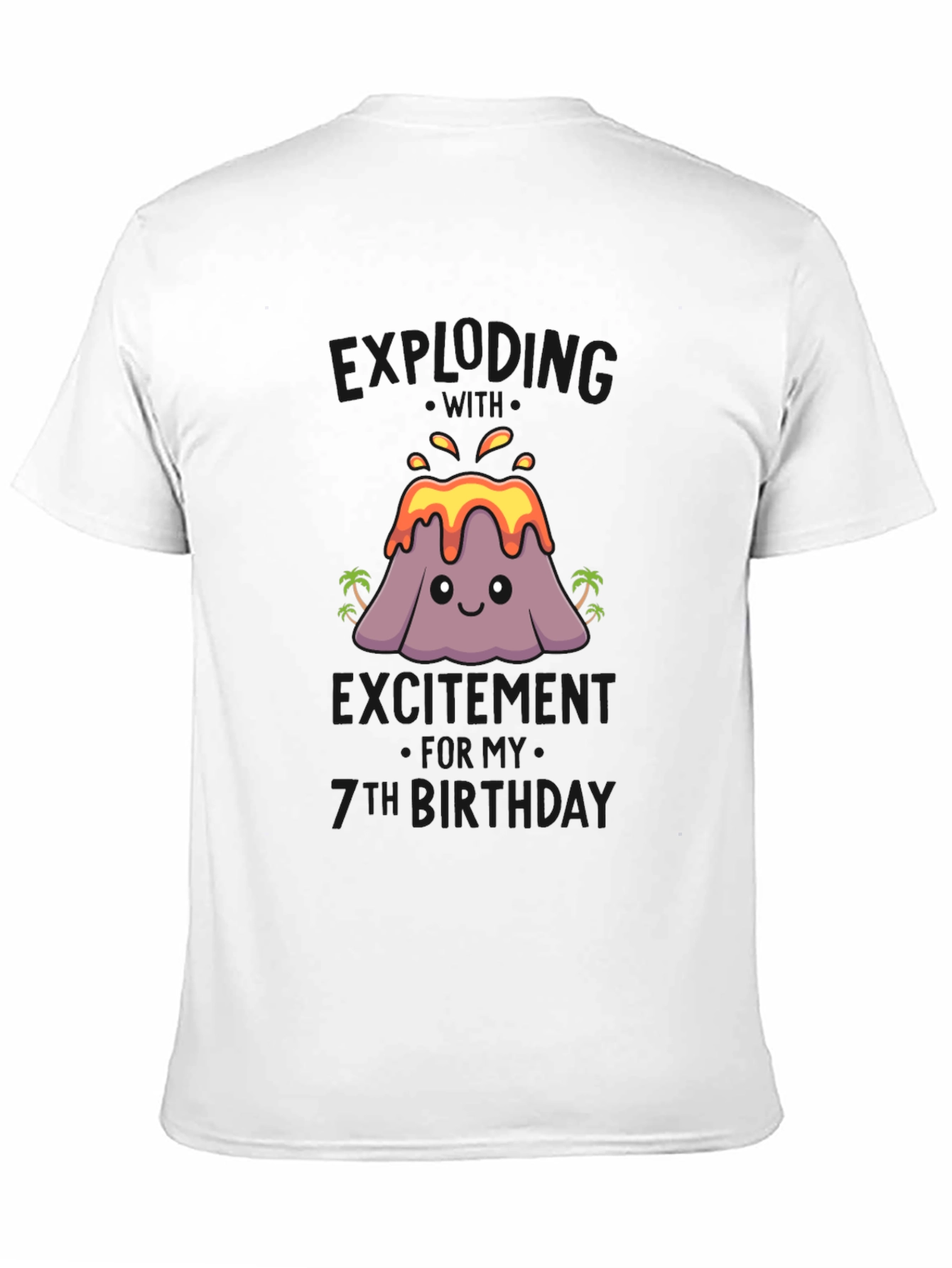 Black Volcano 7th Birthday Black T-Shirt view 11