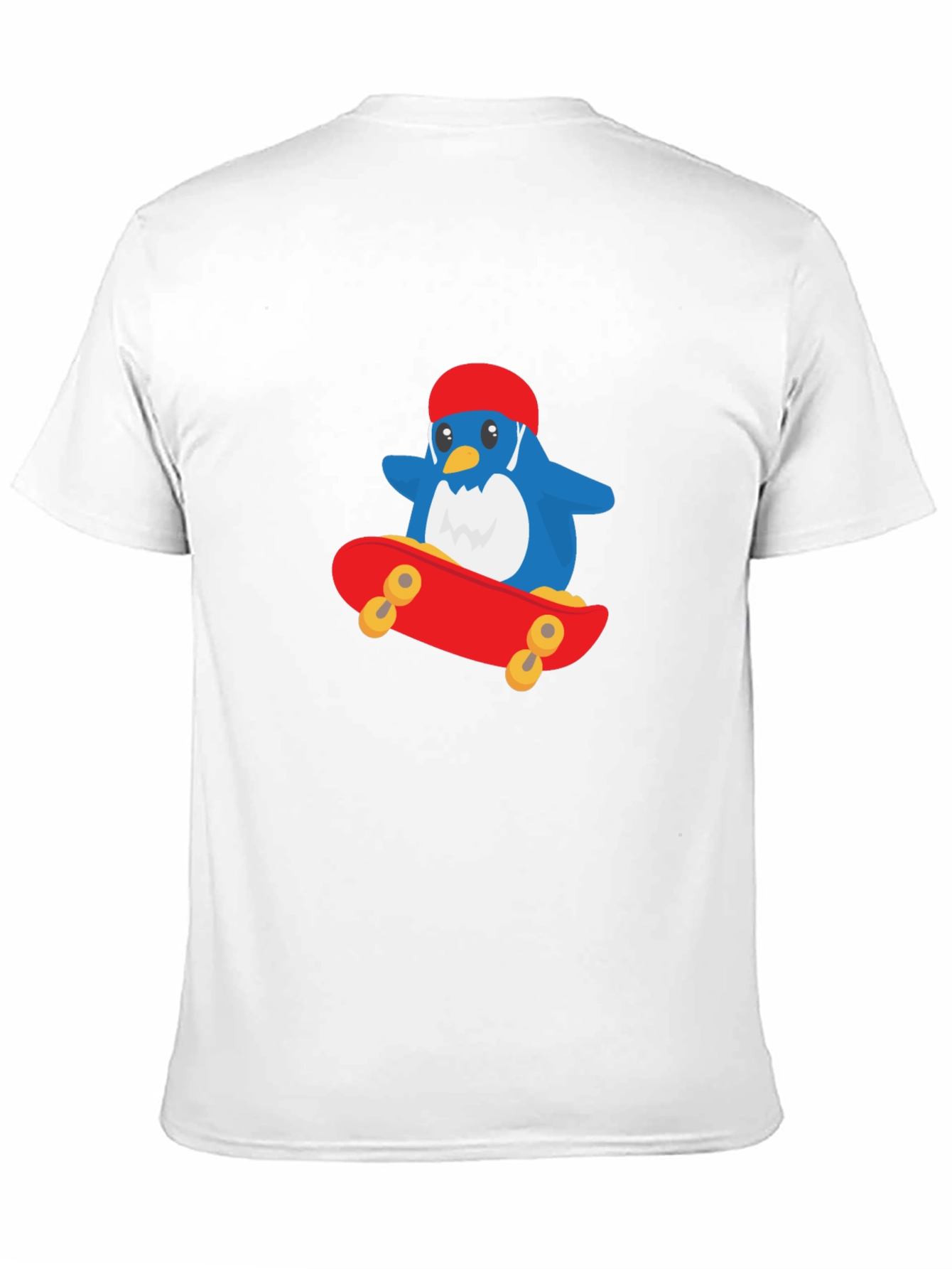 Black Cool Penguin Skateboard T-Shirt - Black view 11