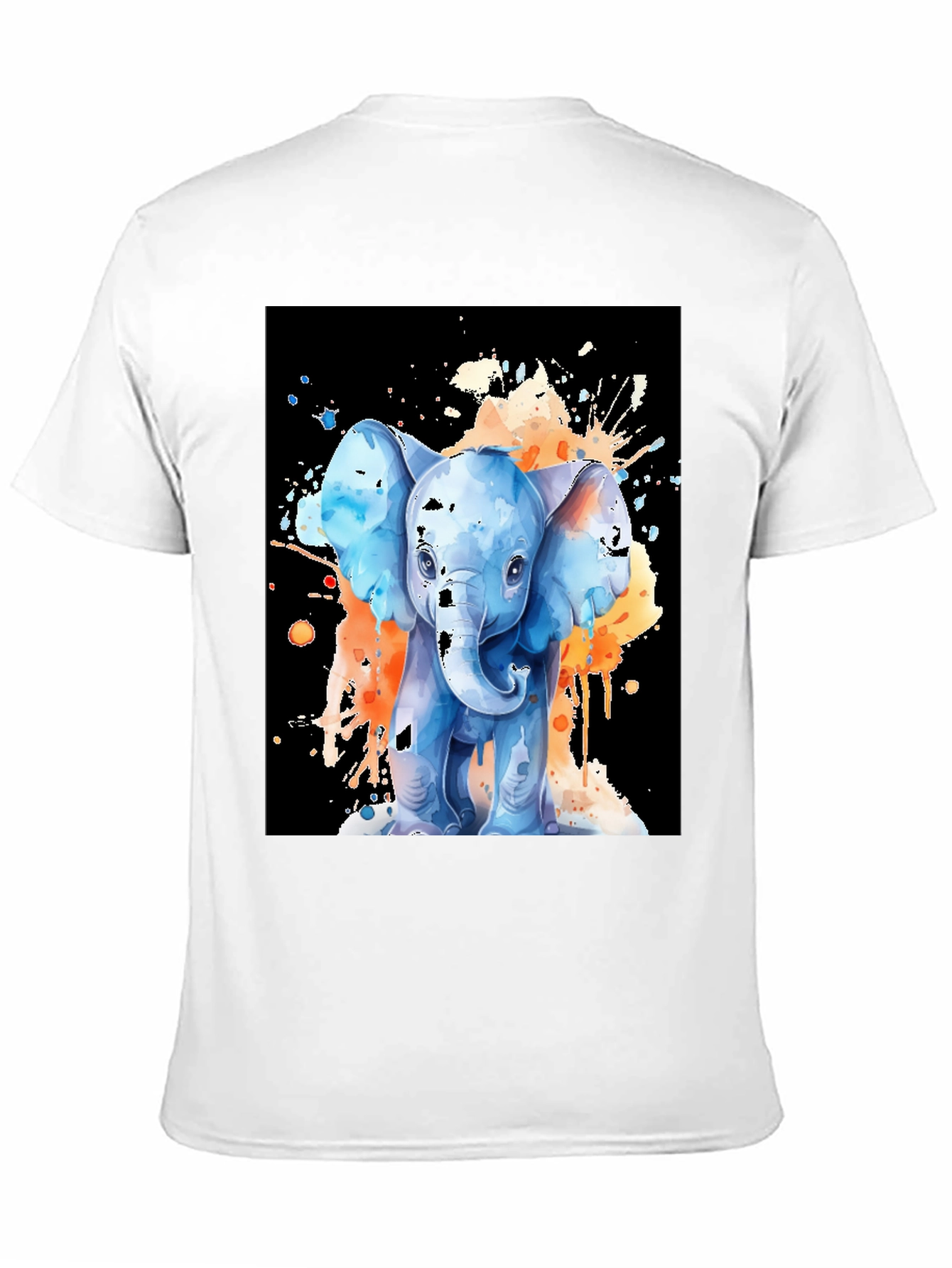 Black Watercolor Elephant Graphic Tee - Black view 11