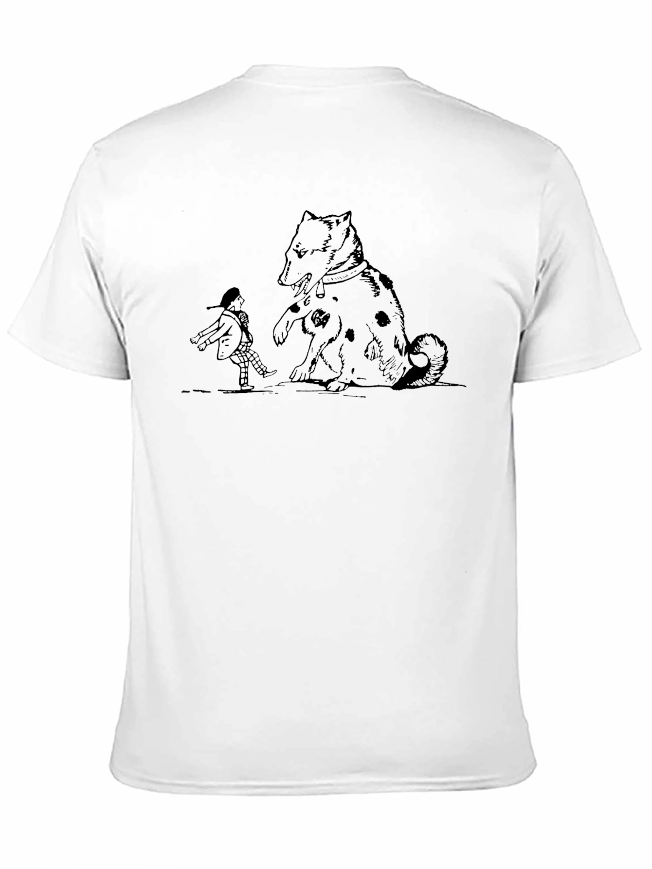 Black Dog and Boy Graphic Black T-Shirt view 11