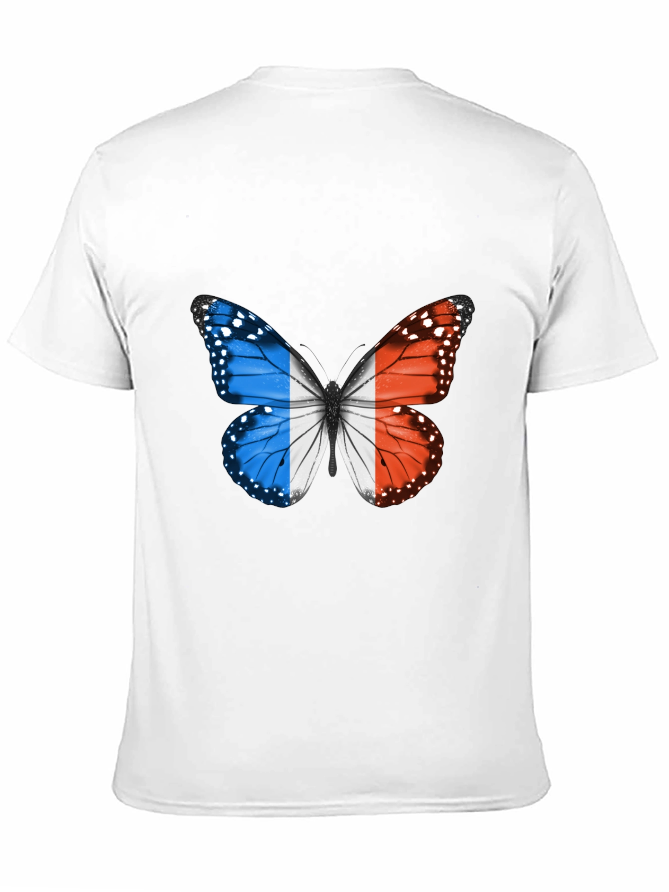 Black French Flag Butterfly Graphic Tee view 11