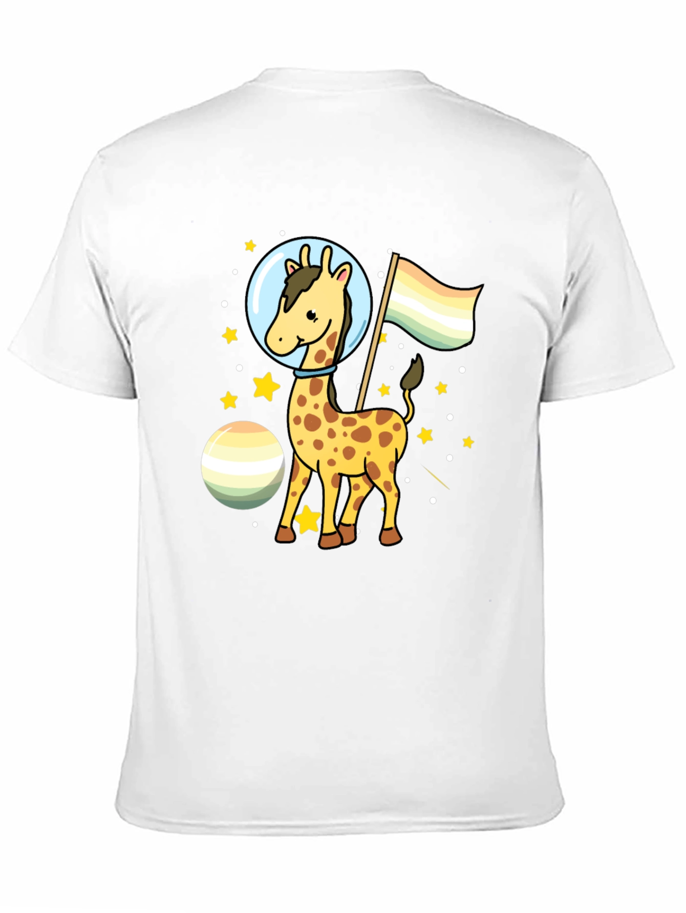 Black Giraffe Astronaut LGBTQ+ Pride T-Shirt view 11