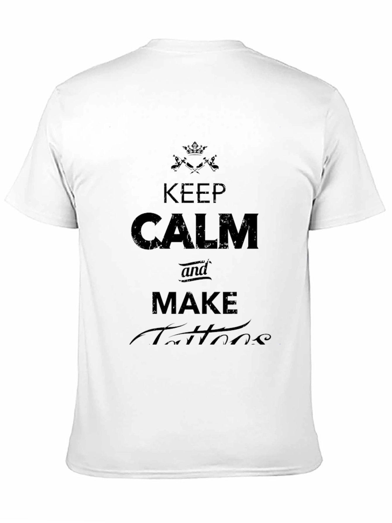 Black Keep Calm and Make Tattoos Graphic Tee - Black Cotton T-Shirt view 11