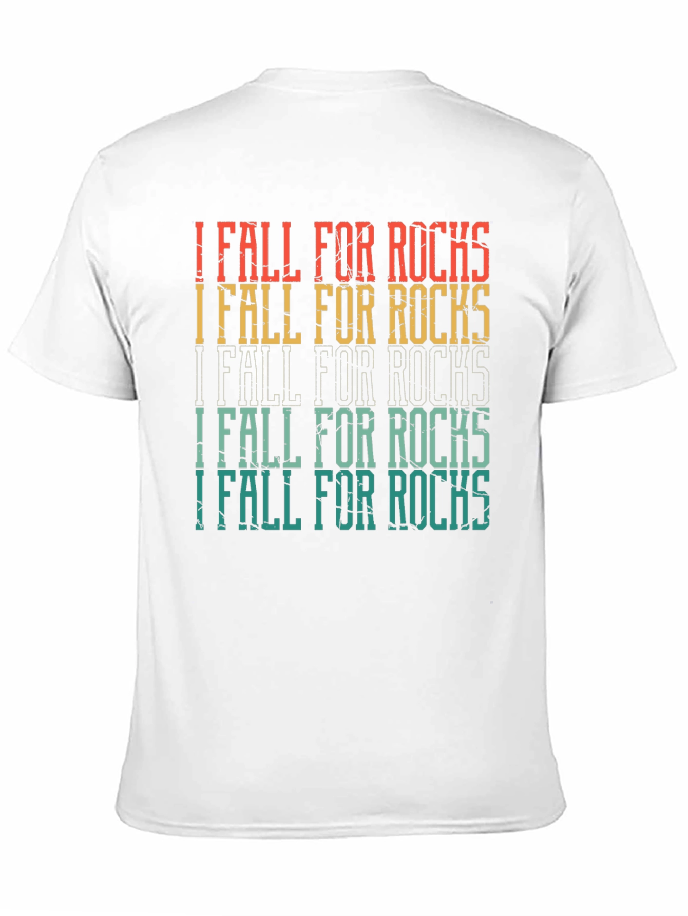 Black I Fall For Rocks Retro Style Graphic Tee view 11