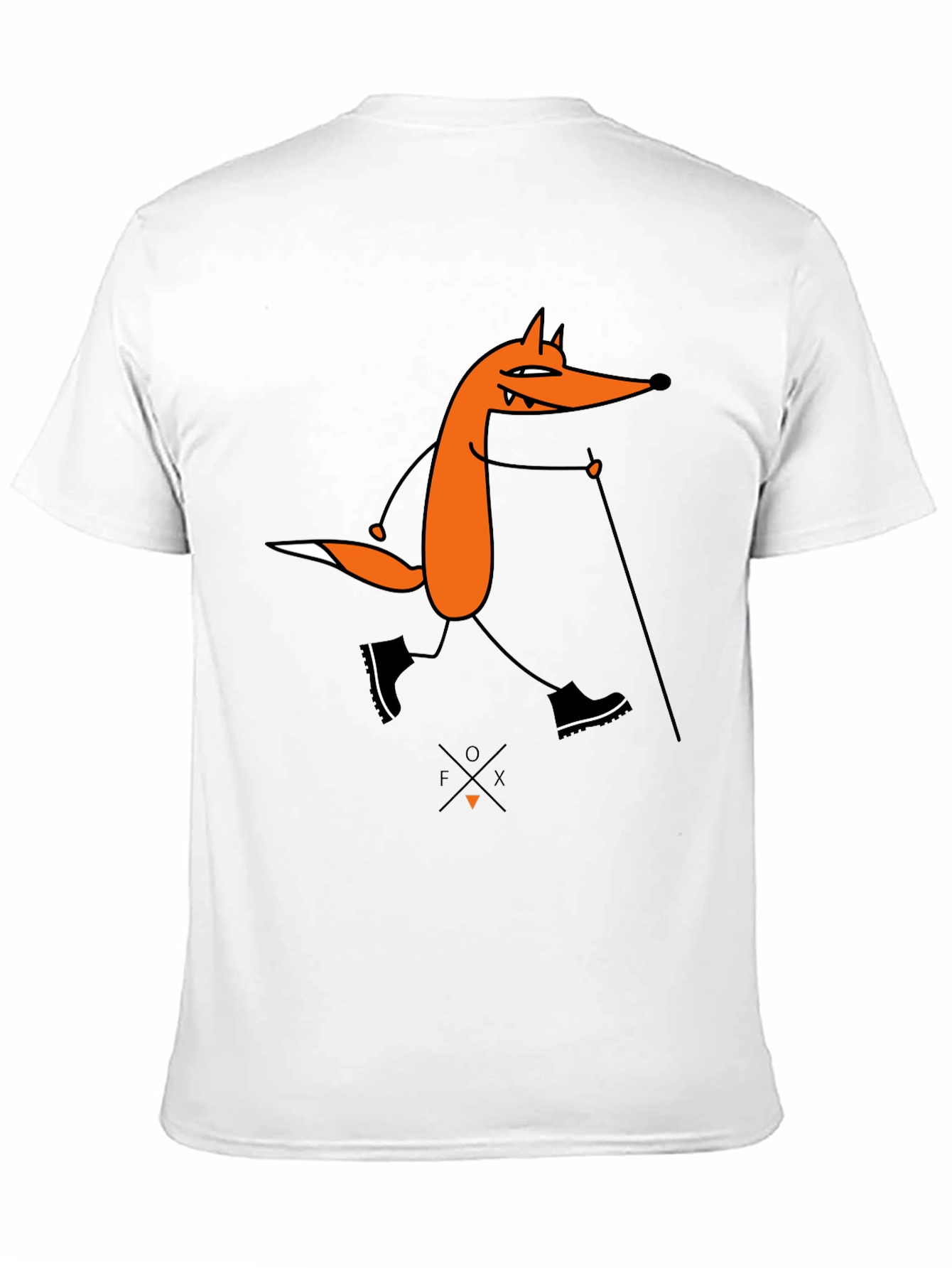 Black Fox Hiking Graphic Tee - Black Cotton T-Shirt view 11