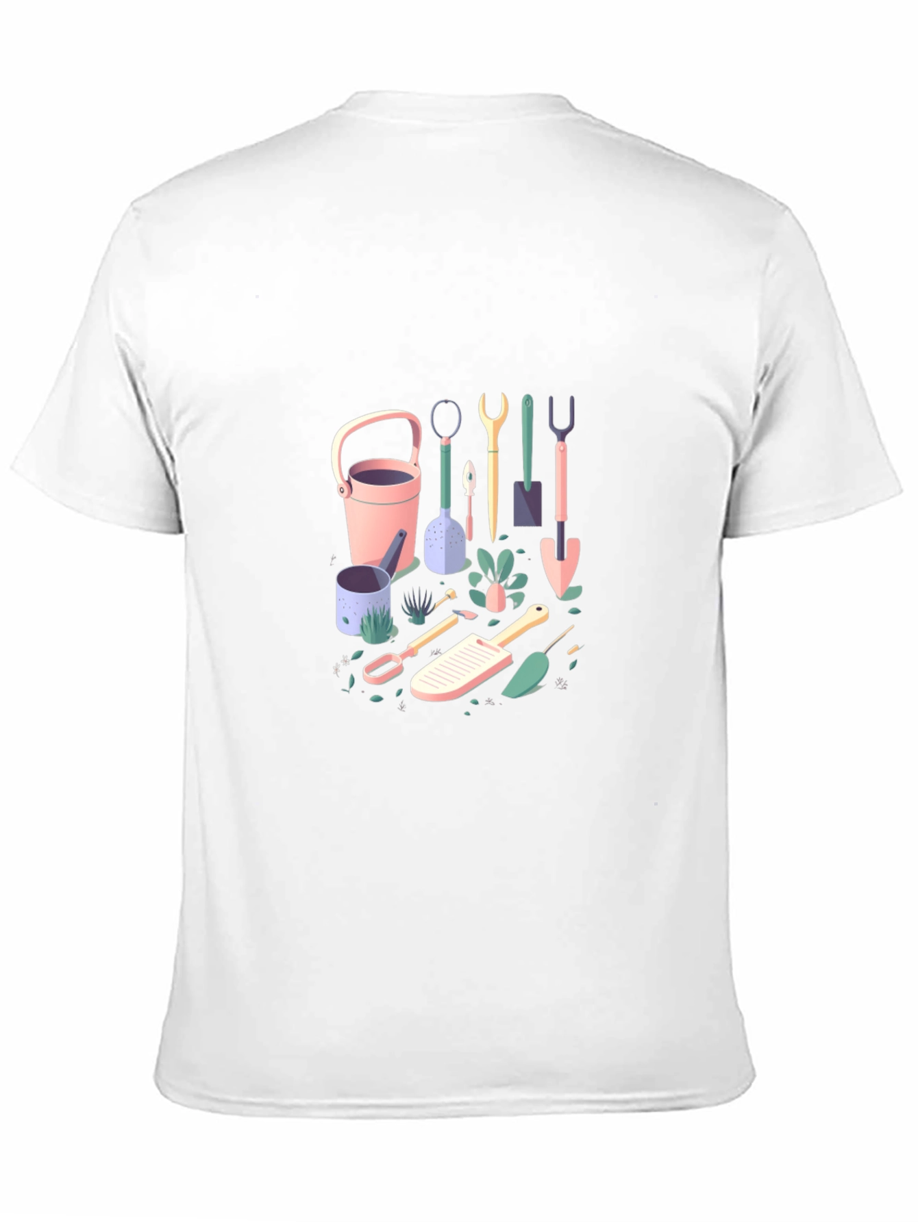 Black Gardening Tools T-Shirt - Black Cotton Tee view 11