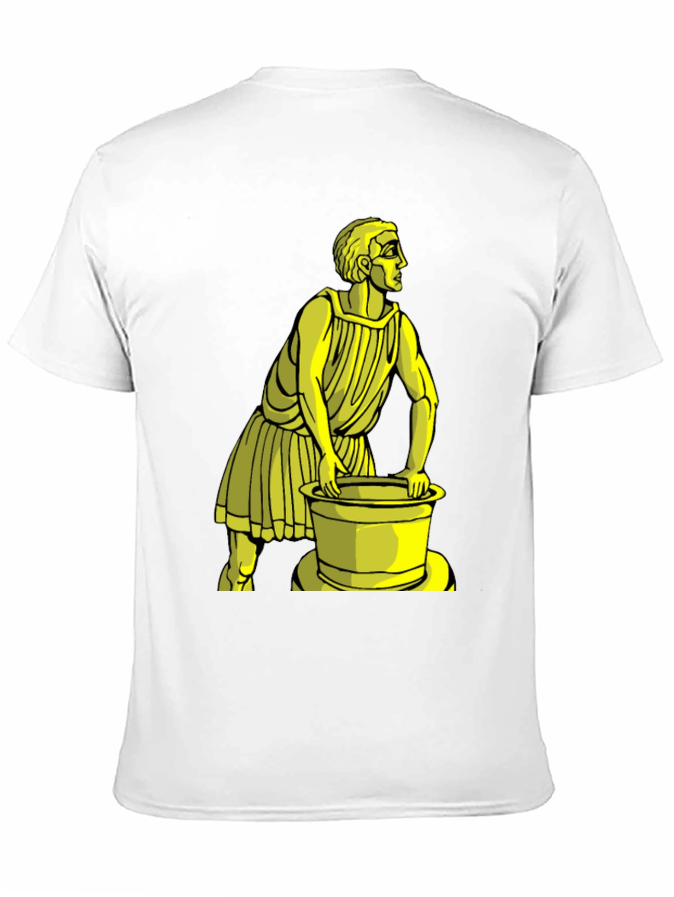 Black Black T-Shirt with Yellow Ancient Man Graphic view 11