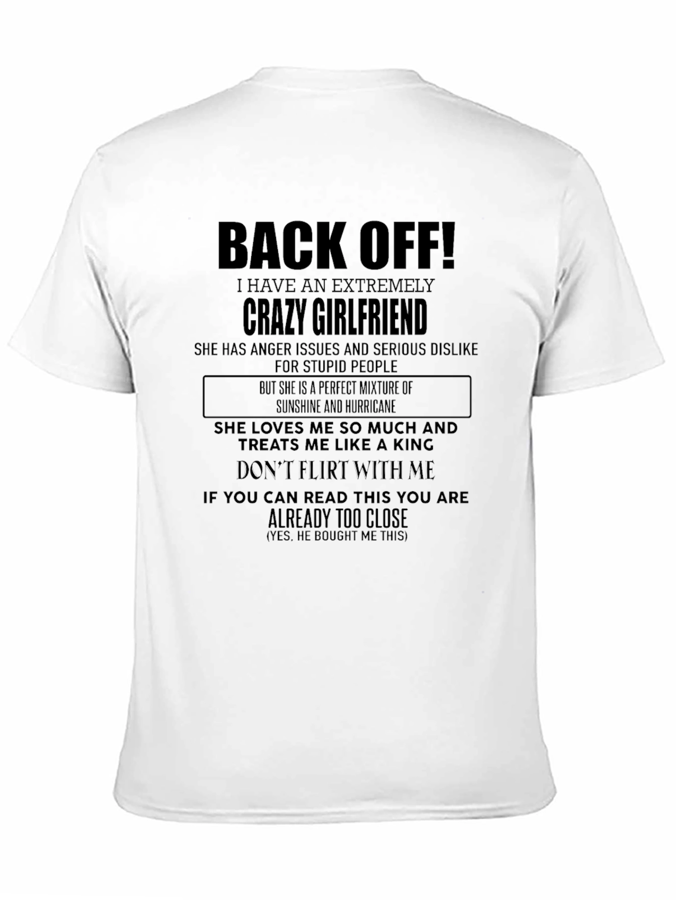 Black Back Off Crazy Girlfriend Graphic Tee view 11