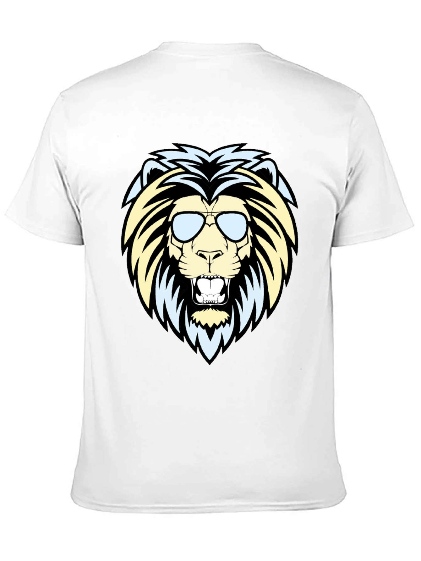 Black Cool Lion Graphic Tee - Men's Black T-Shirt view 11