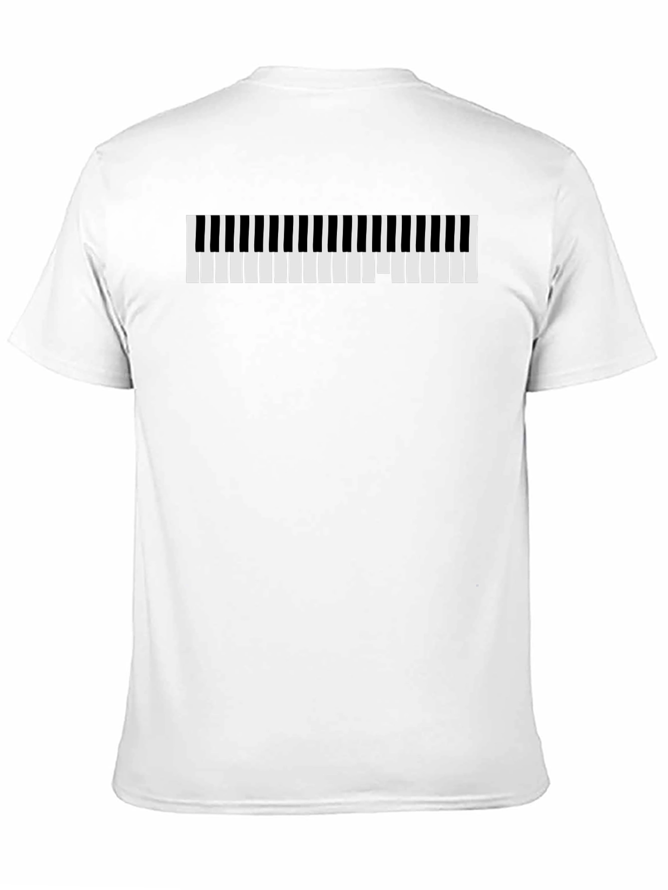 Black Musical Keys Tee - Stylish Piano Design T-Shirt view 11