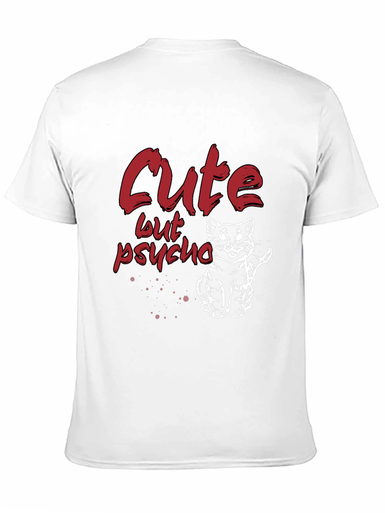 Black Cute But Psycho Cat Graphic T-Shirt - Black view 11