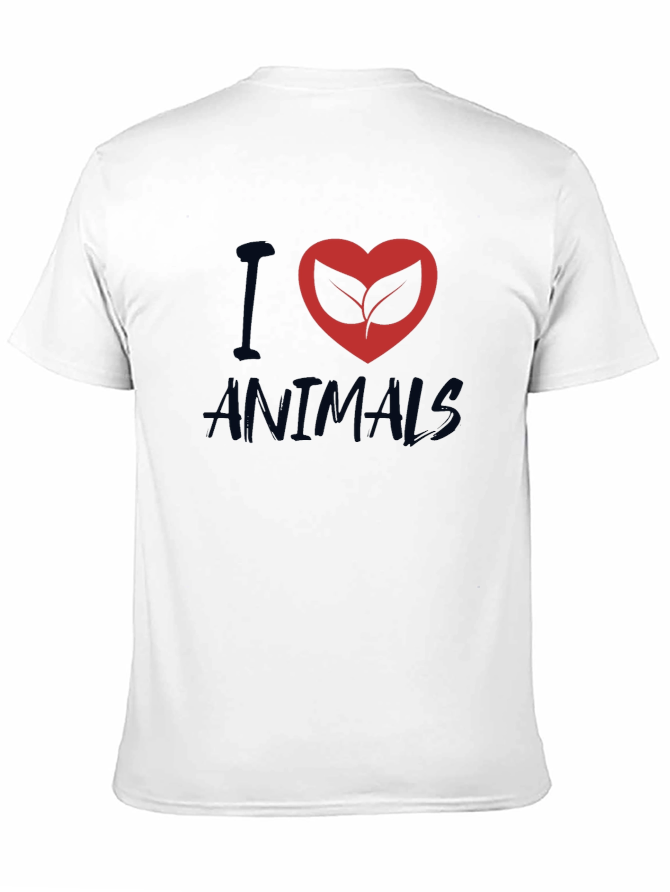 Black I Heart Animals Graphic T-Shirt - Vegan Friendly view 11