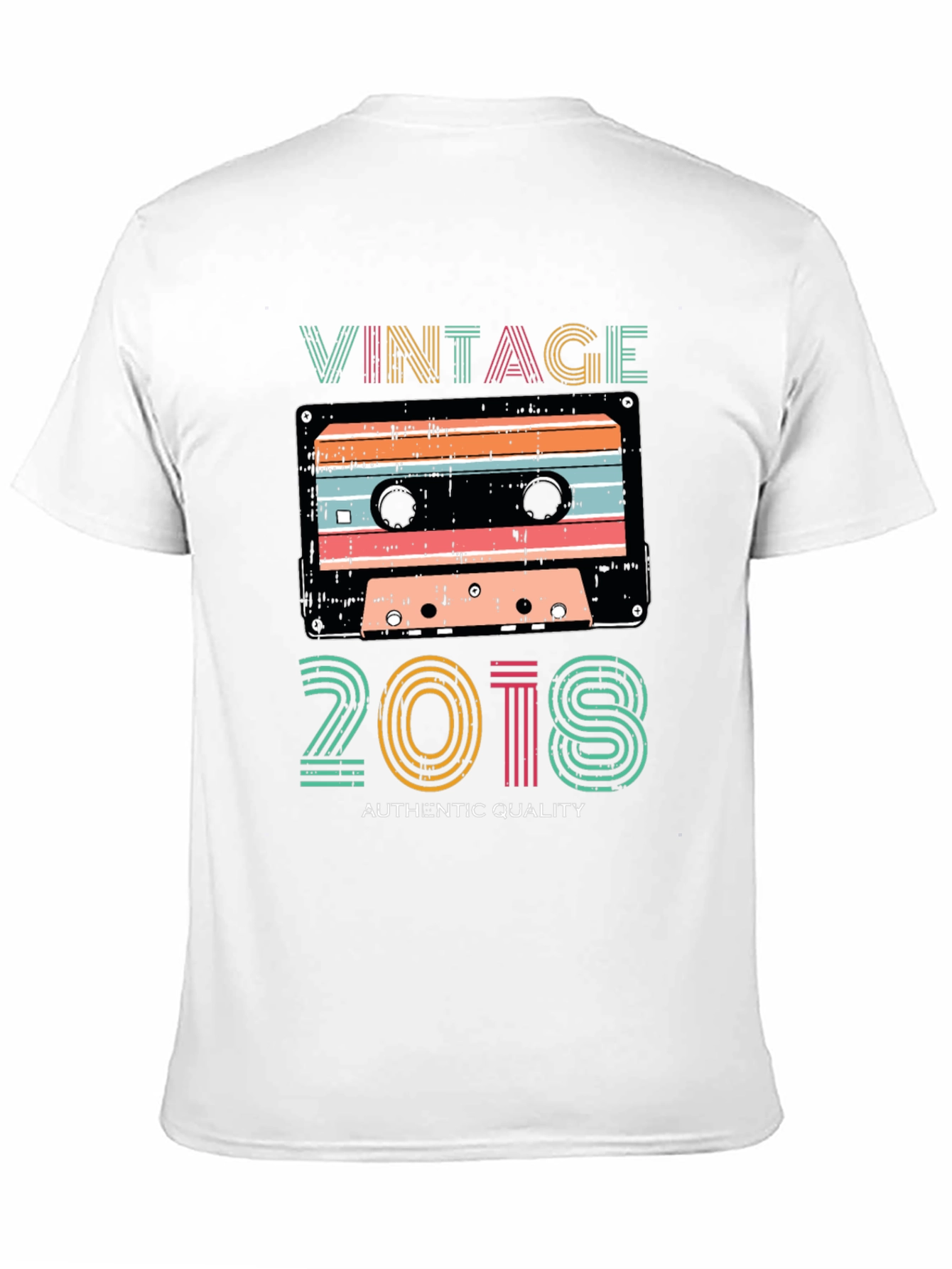 Black Vintage 2018 Cassette Tape Graphic T-Shirt view 11
