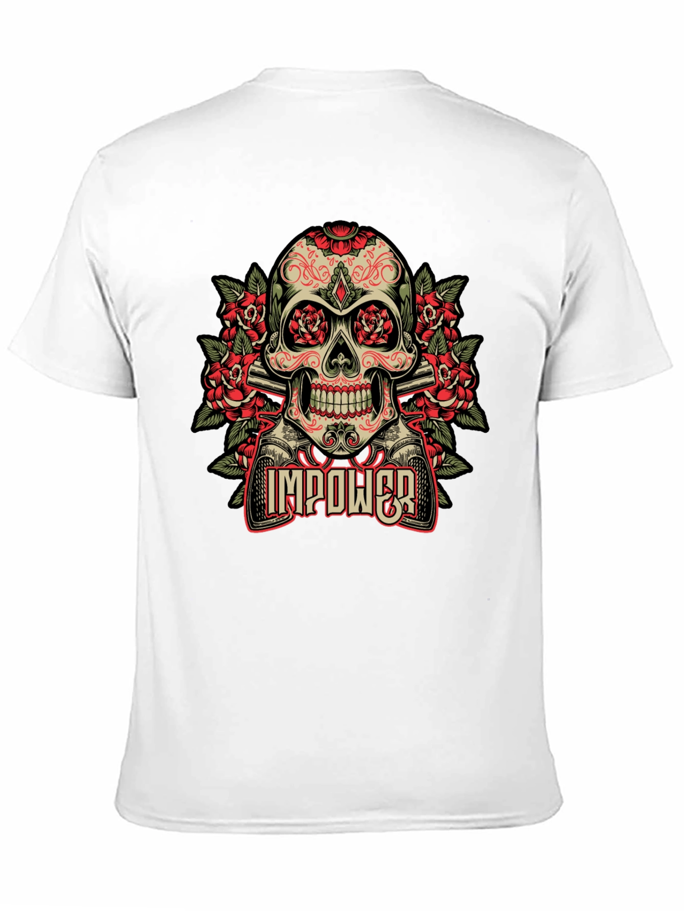 Black Skull & Roses Graphic T-Shirt - Empower Your Style view 11