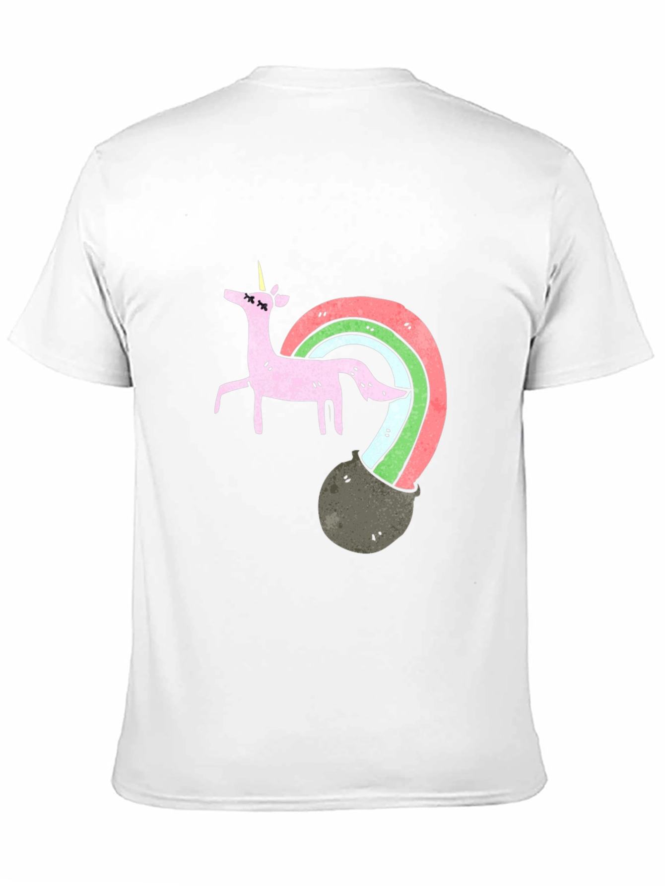 Black Unicorn Rainbow Pot T-Shirt view 11