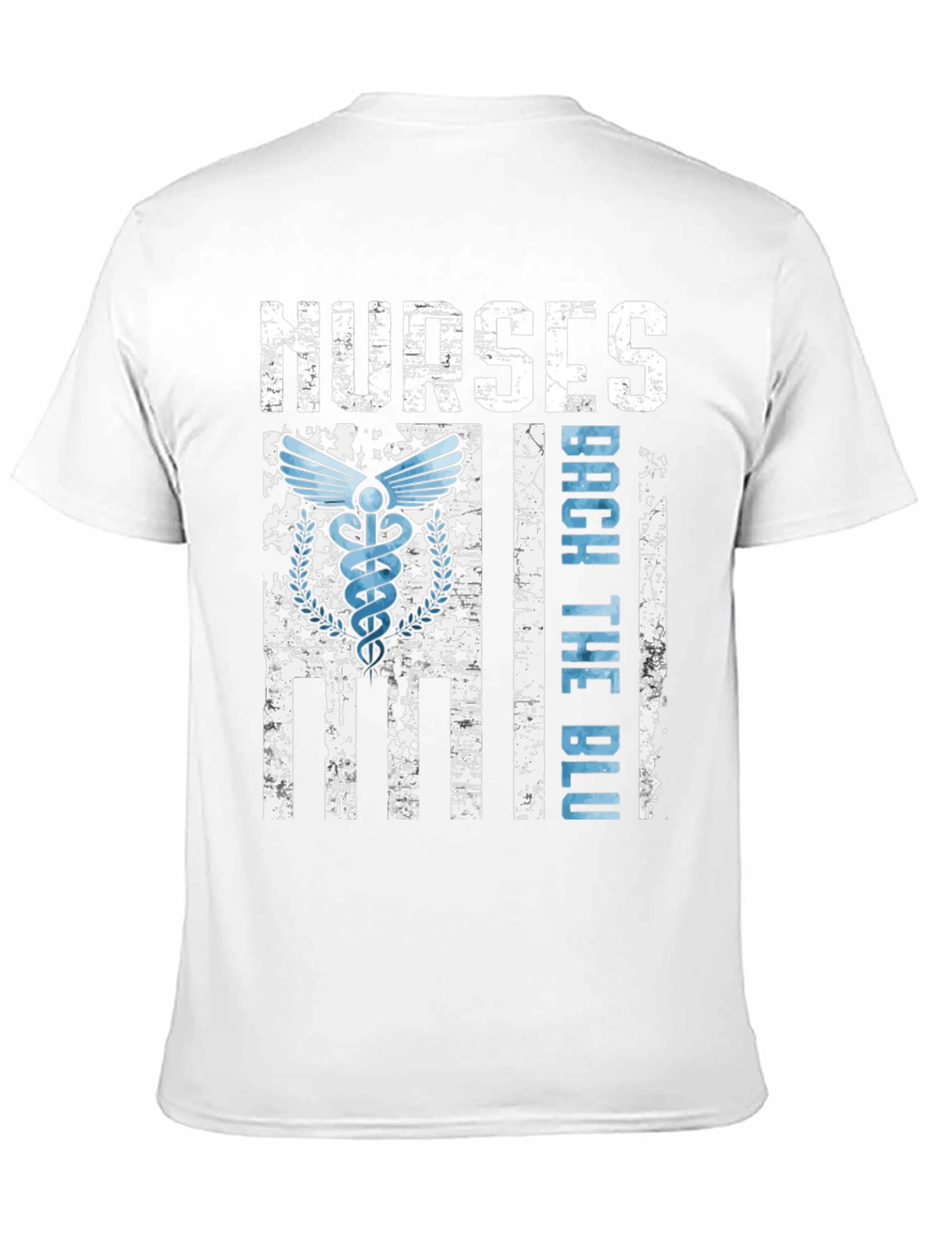 Black Nurses Back The Blue T-Shirt - Healthcare Support Apparel view 11