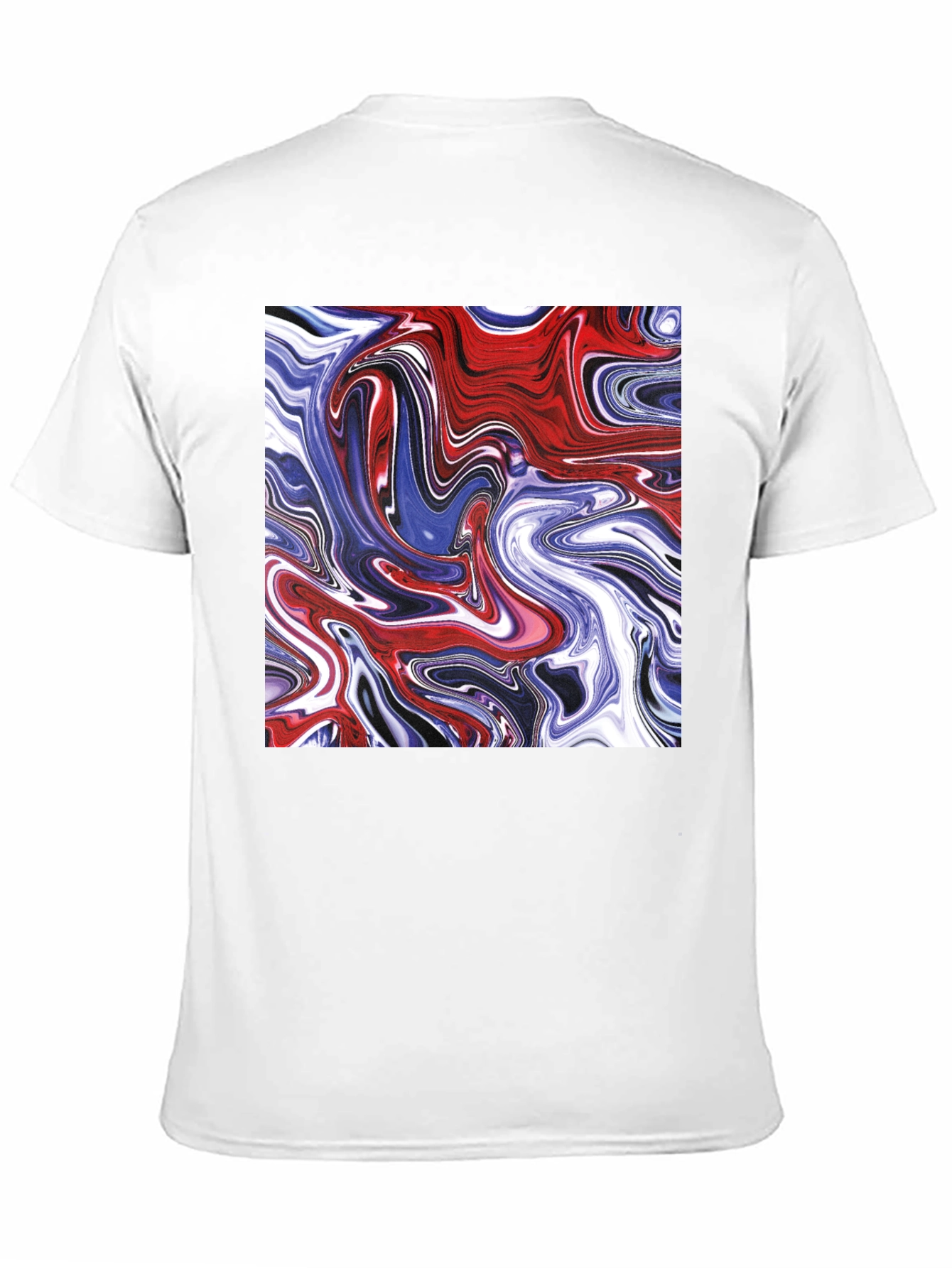 Black Swirled Paint Graphic Tee - Cool Abstract Art T-Shirt view 11