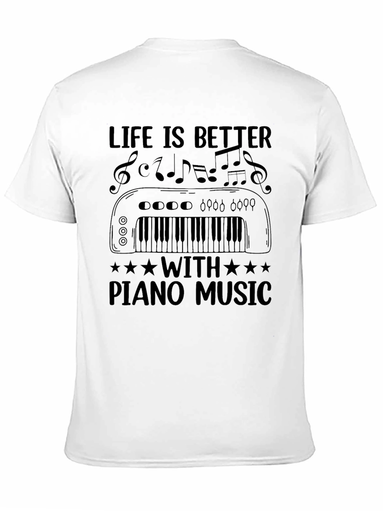 Black Life is Better Piano Music Black T-Shirt view 11