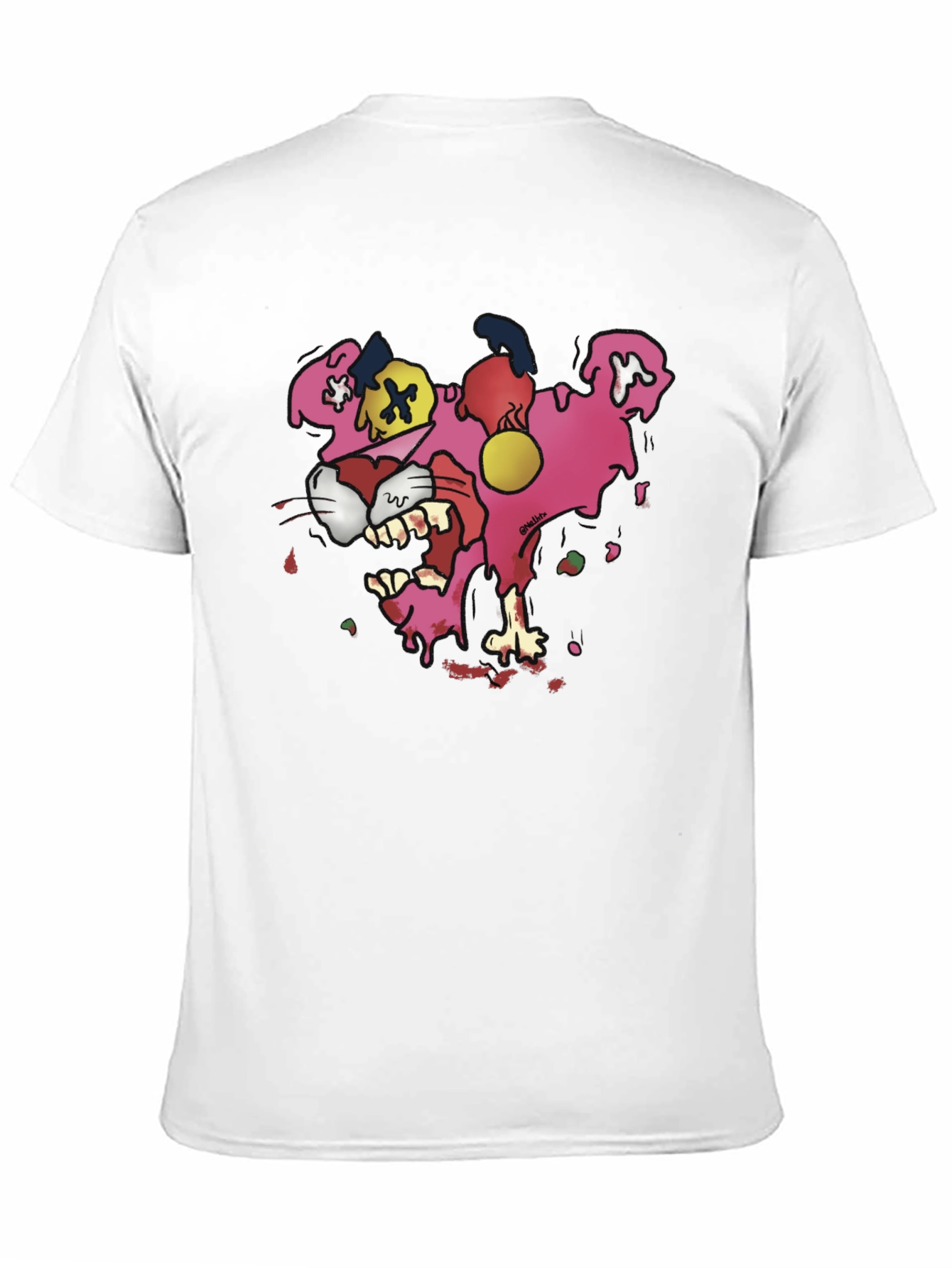 Black Cartoon Pink Panther Graphic T-Shirt view 11