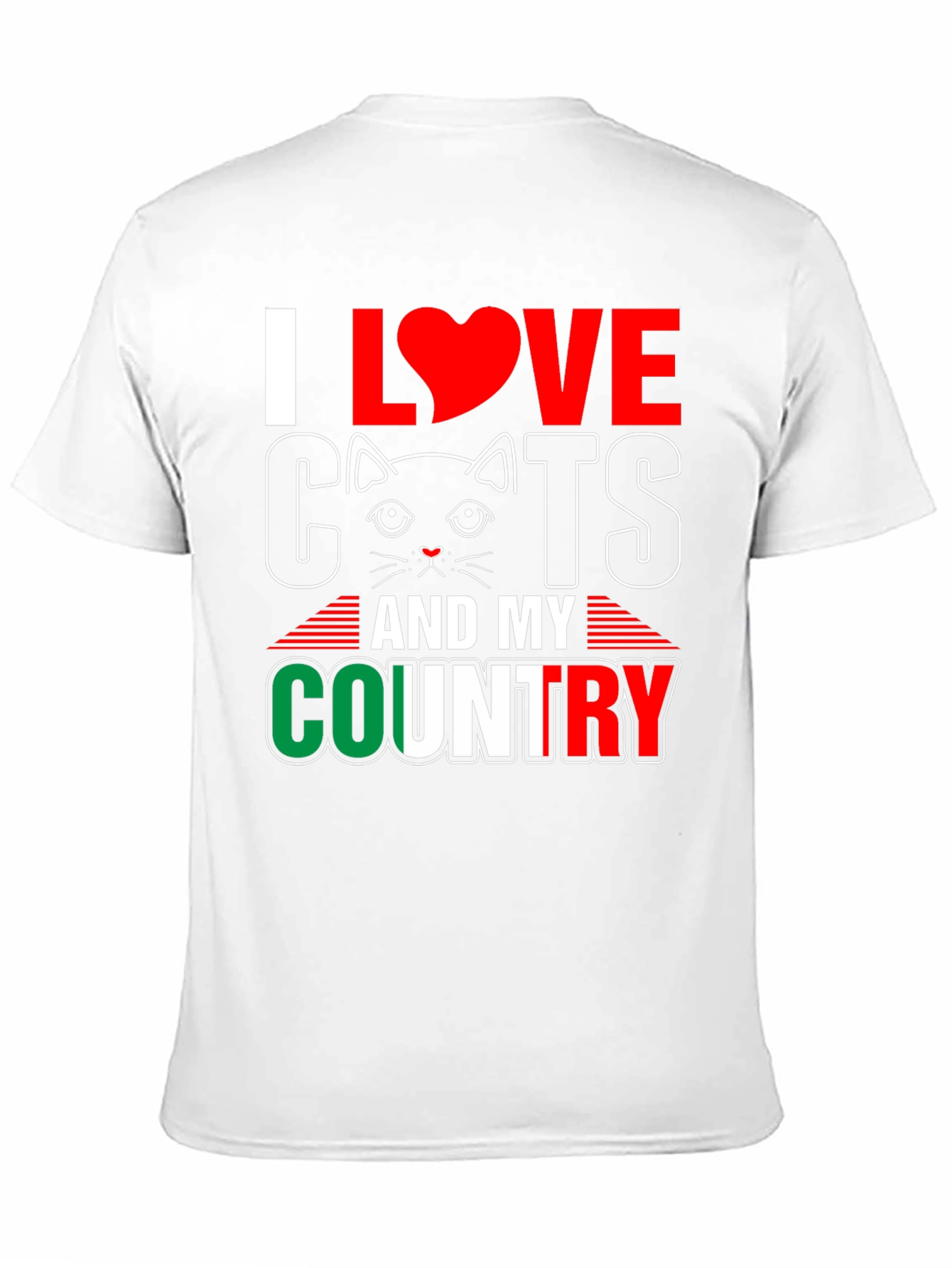 Black I Love Cats and My Country T-Shirt view 11