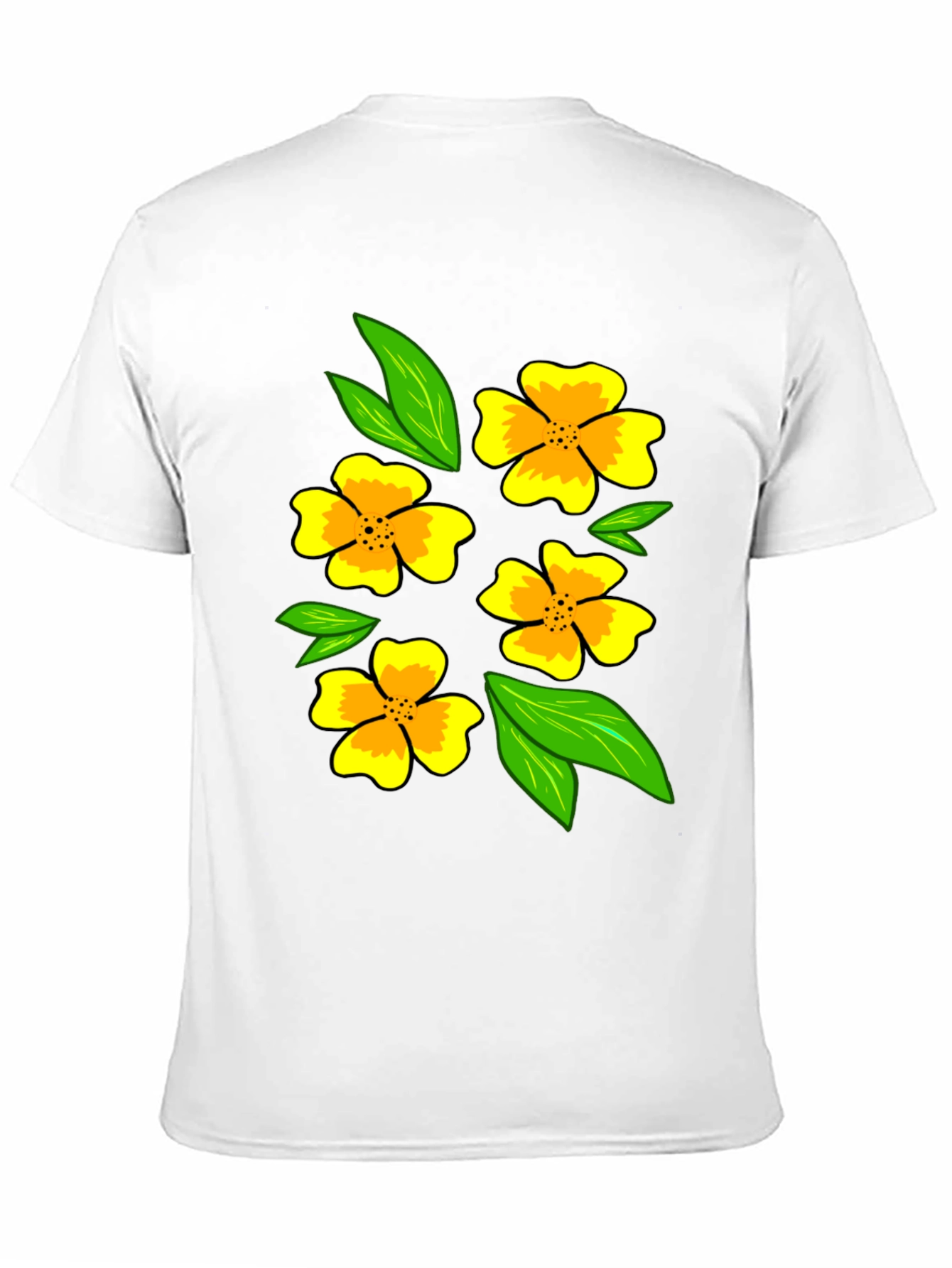 Black Floral Print Black T-Shirt - Men's Casual Fashion view 11