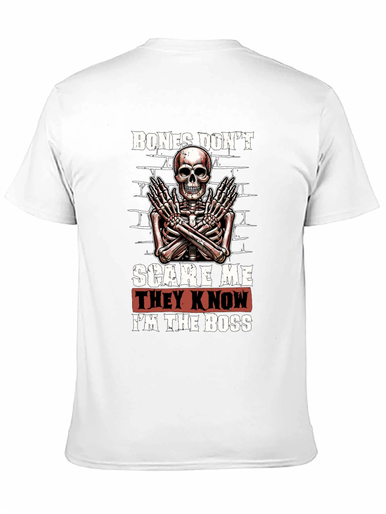 Black Bones Don't Scare Me Skeleton Graphic Tee view 11